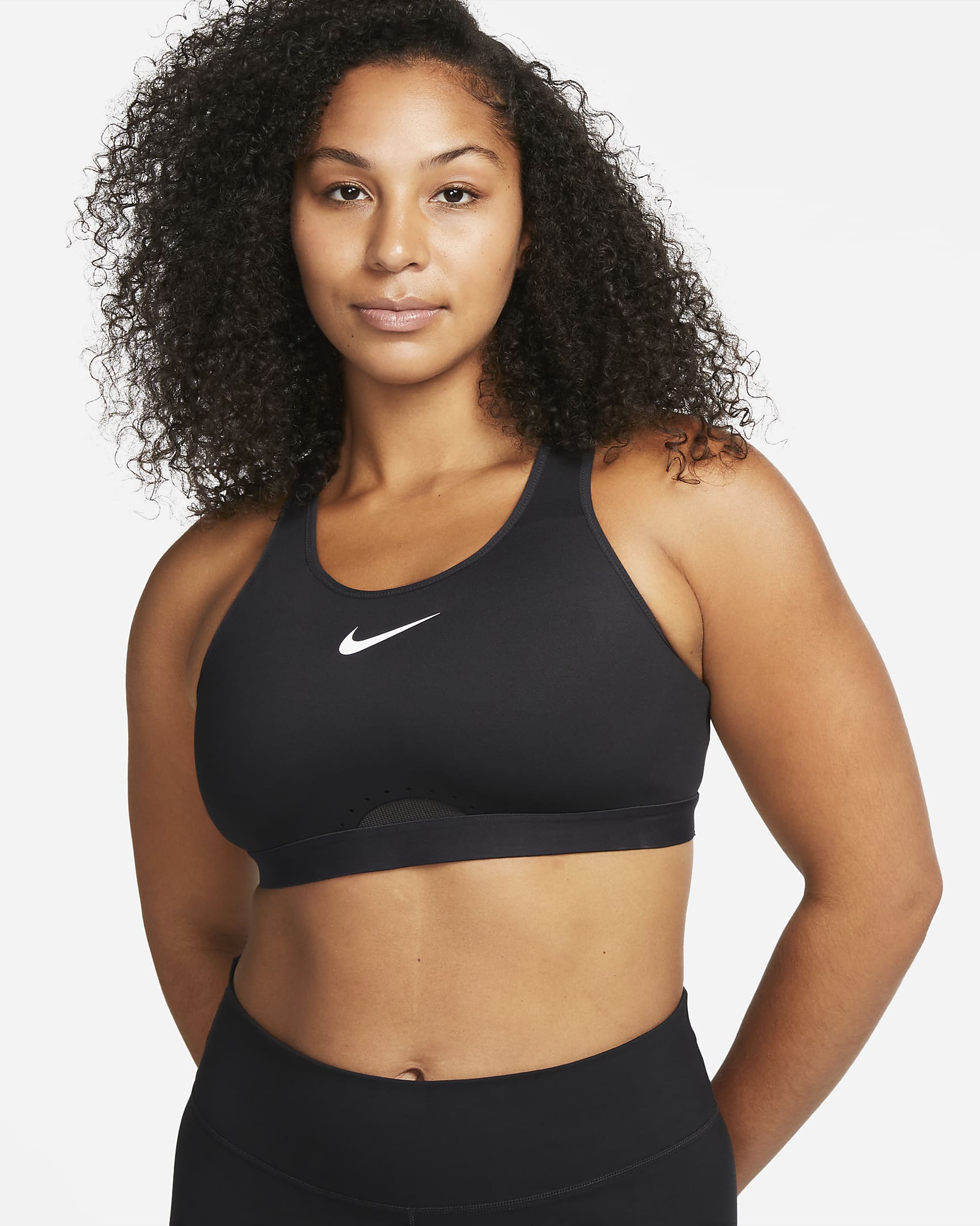 Nike Swoosh Women's High-Support Non-Padded Adjustable Sports Bra. Nike BG