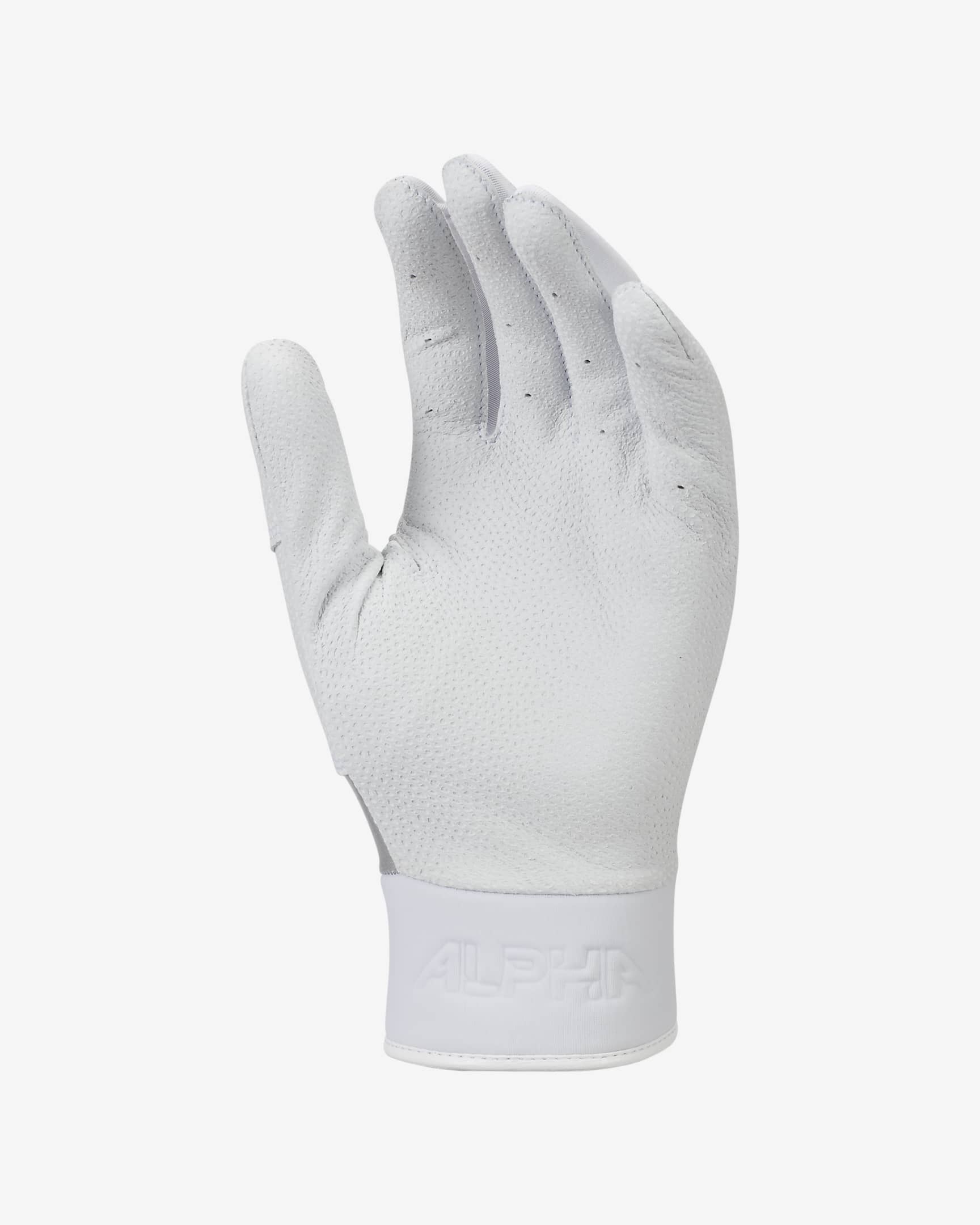 Nike Alpha Elite Baseball Batting Gloves (1 Pair) - White