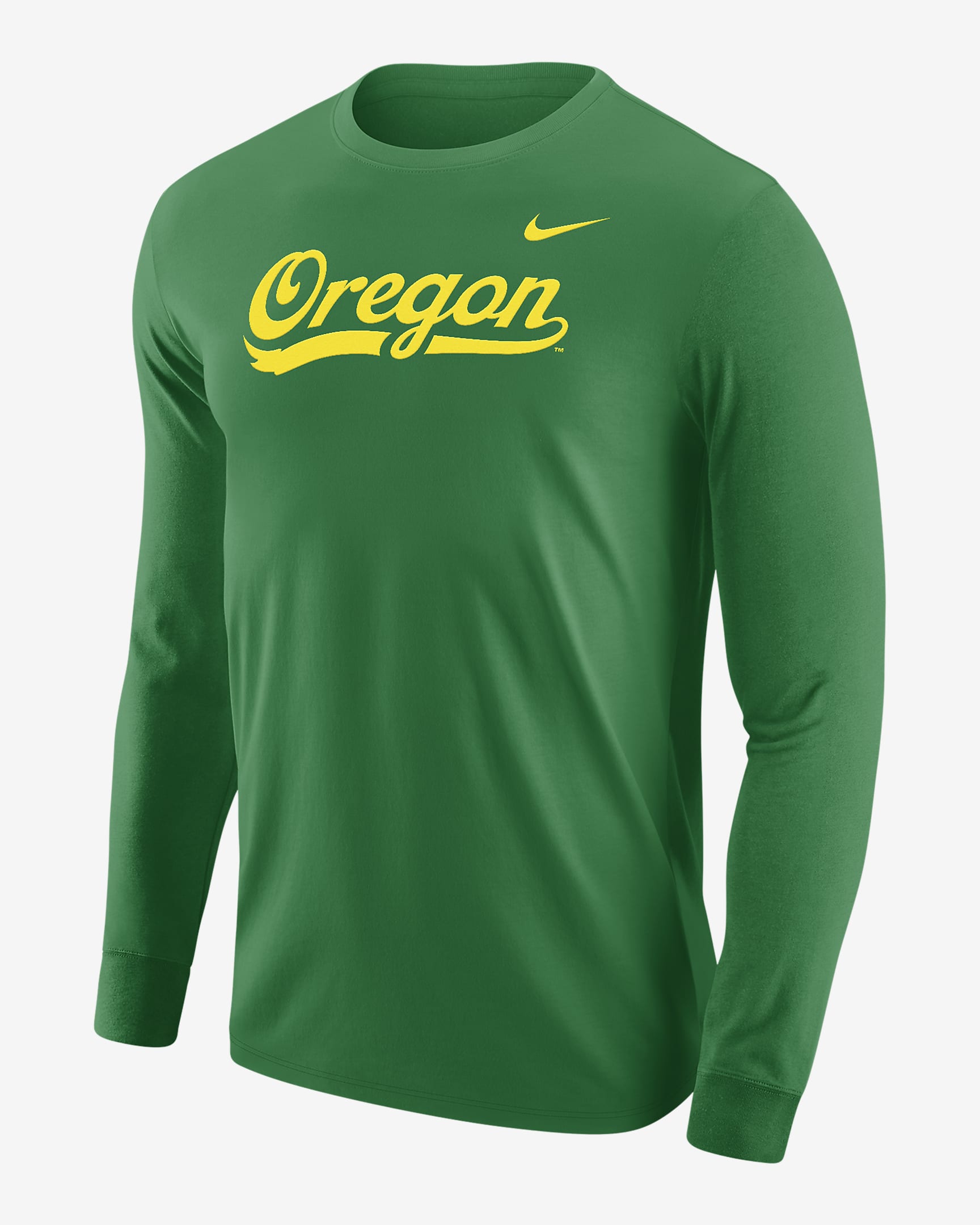 Playera de manga larga universitaria Nike para hombre Oregon - Verde manzana