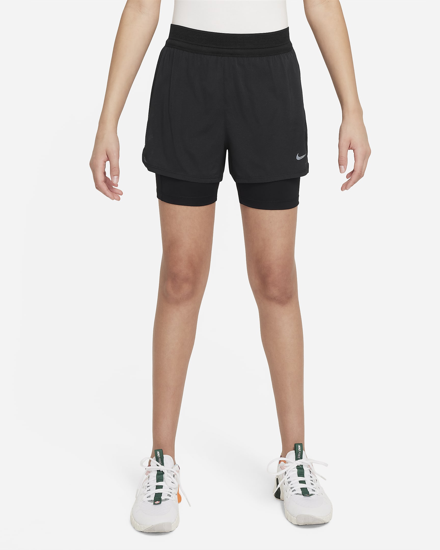 Calções Dri-FIT ADV Nike Júnior (Rapariga) - Preto/Preto/Preto