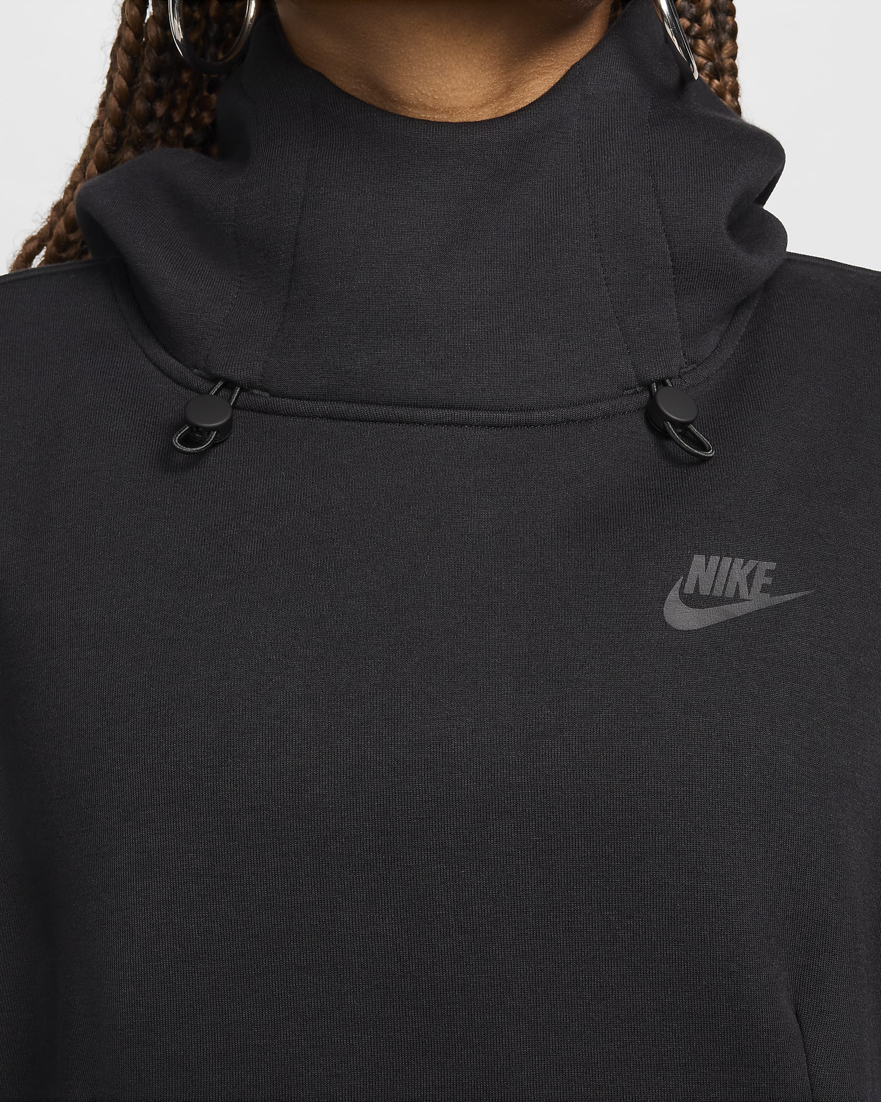 Felpa oversize con cappuccio Nike Sportswear Tech Fleece – Donna - Nero/Nero