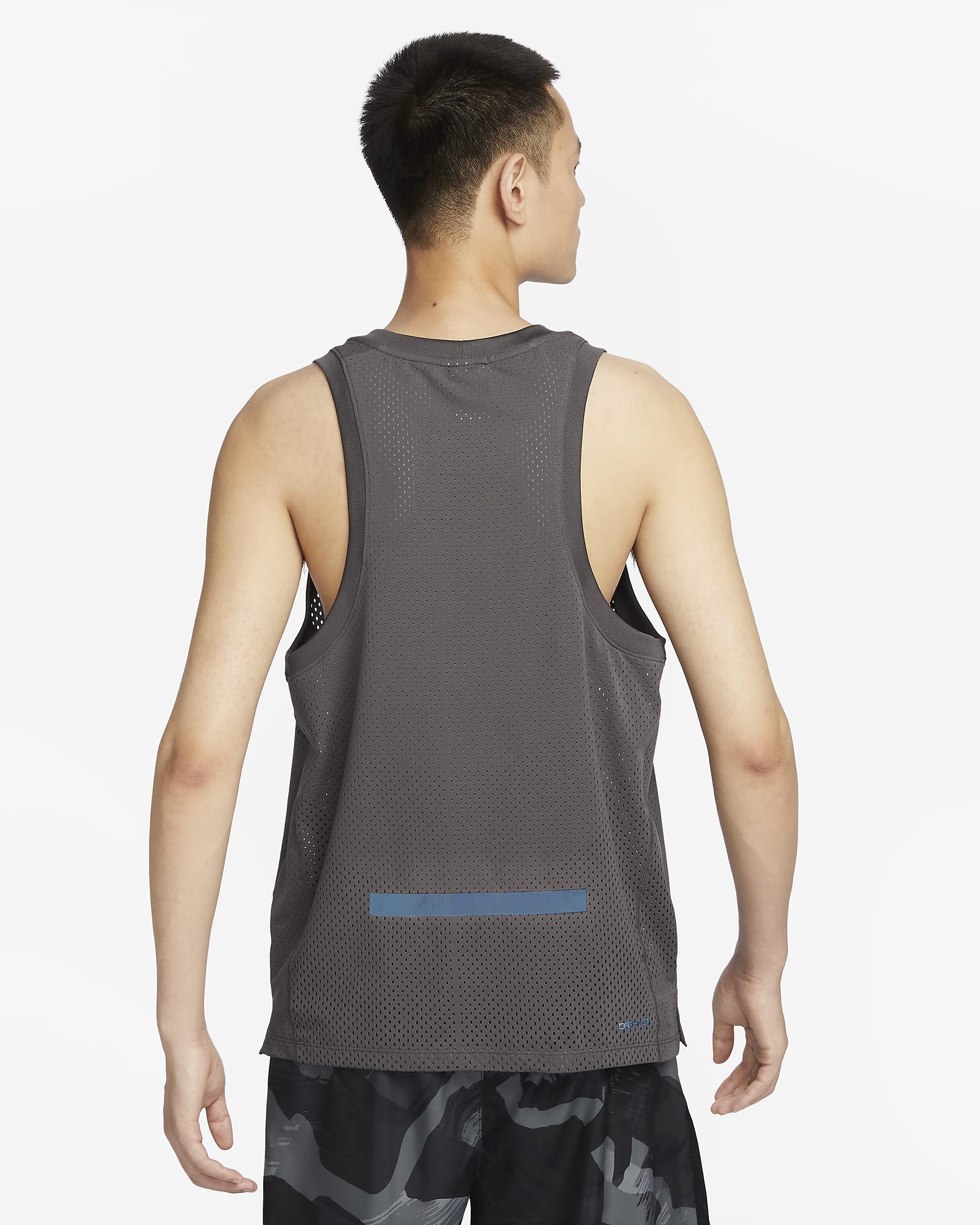 Nike Dri-FIT Run Division Rise 365 Men's Running Tank Top - Medium Ash/Black