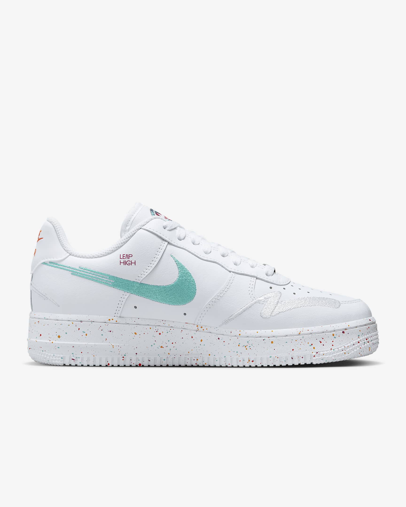 Nike Air Force 1 '07 LX Women's Shoes - White/White/Safety Orange/Washed Teal