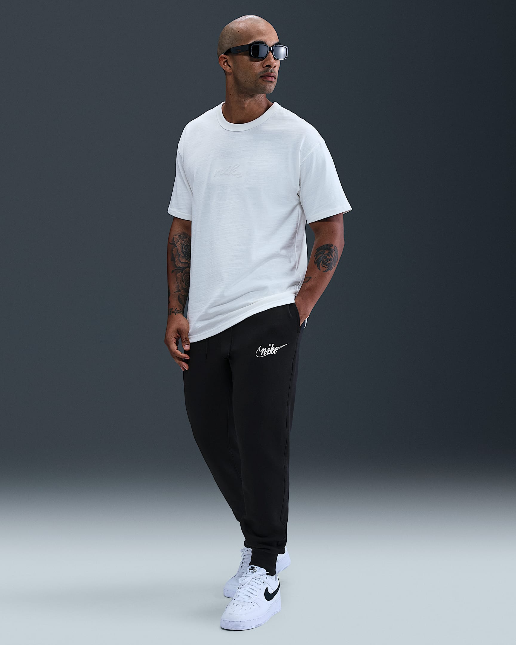 Nike Sportswear Club Men's Fleece Joggers - Black/Black/White