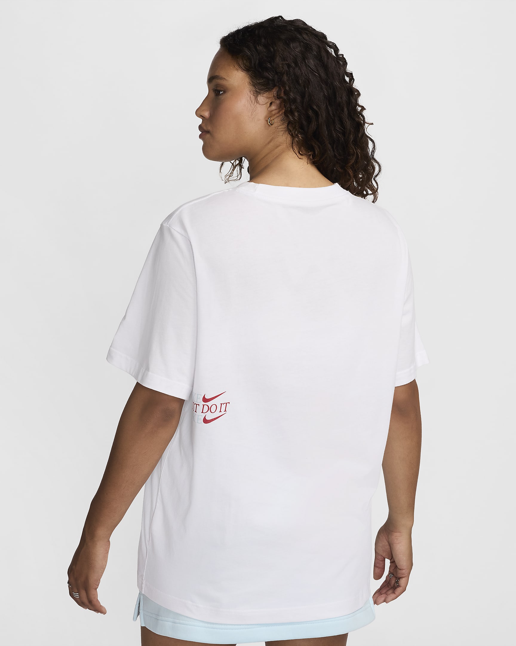 Nike Sportswear Women's Crew-Neck T-Shirt - White/Glacier Blue