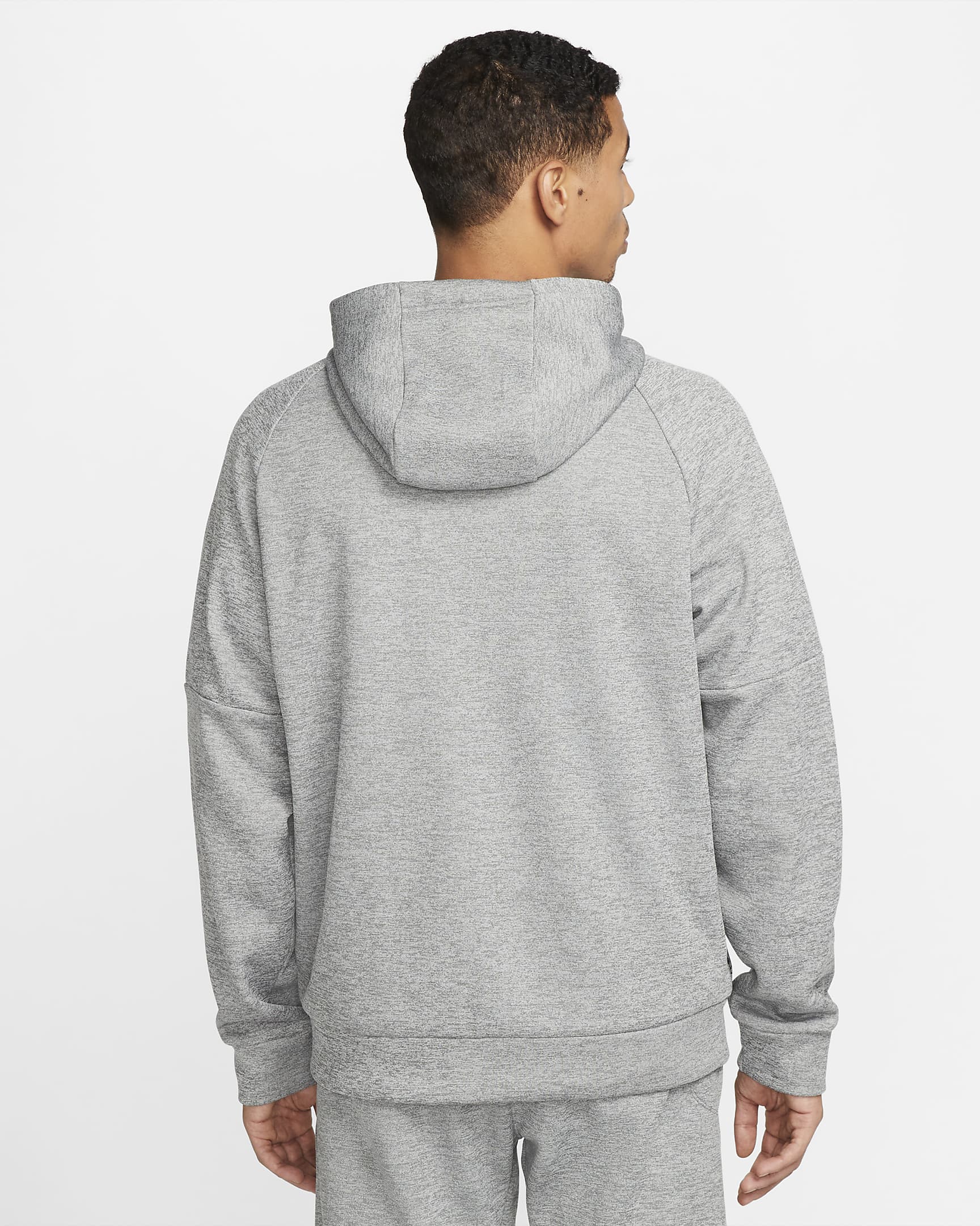 Nike Therma Men's Therma-FIT Full-Zip Fitness Top - Dark Grey Heather/Particle Grey/Black