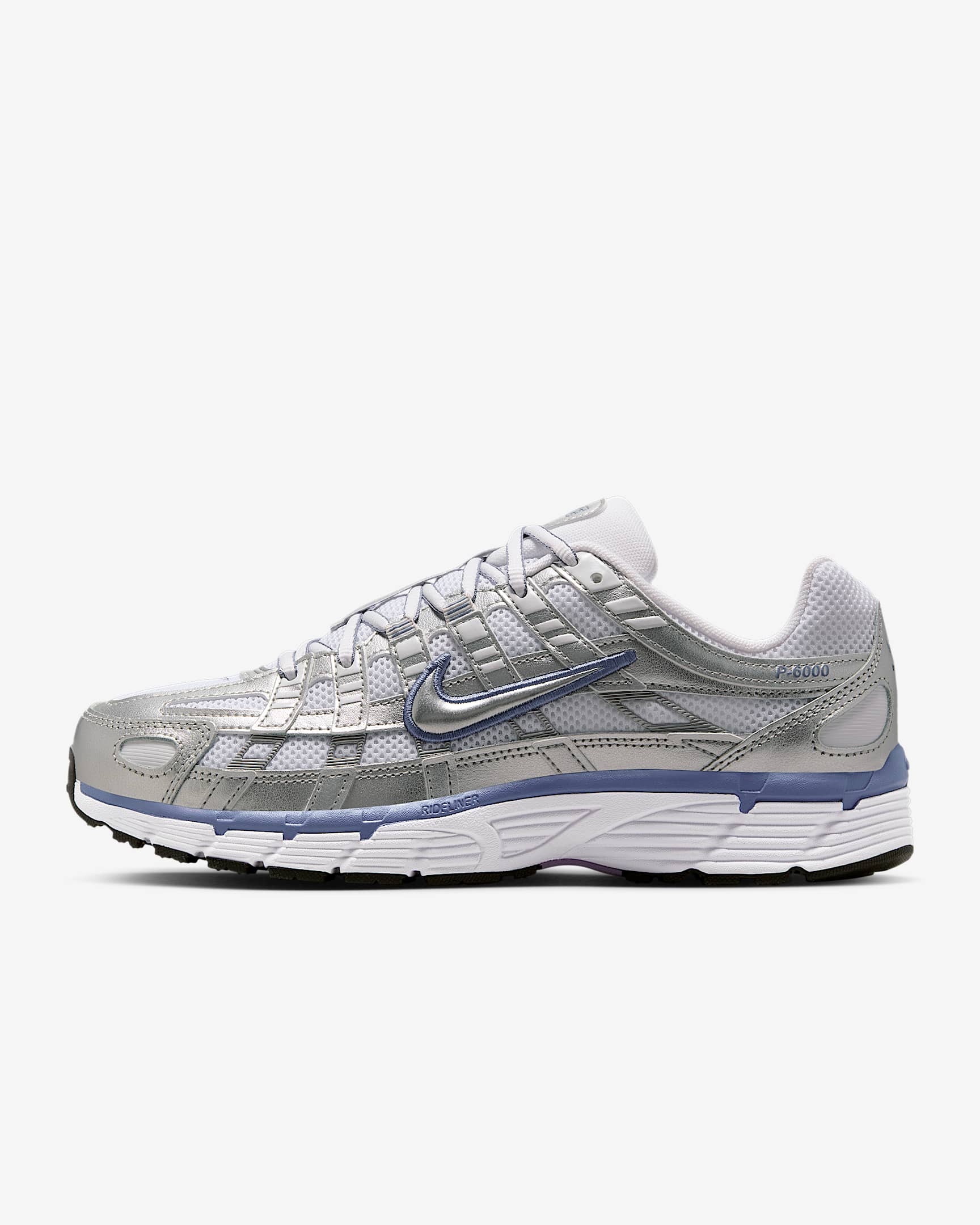 Tenis para mujer Nike P-6000 - Plata metalizado/Blanco/Negro/Índigo mundial