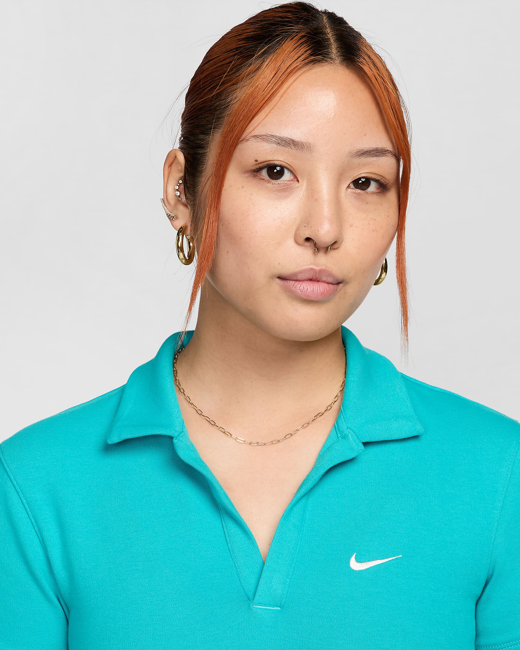 Nike Sportswear Essential Women's Short-Sleeve Polo Top - Dusty Cactus/Sail