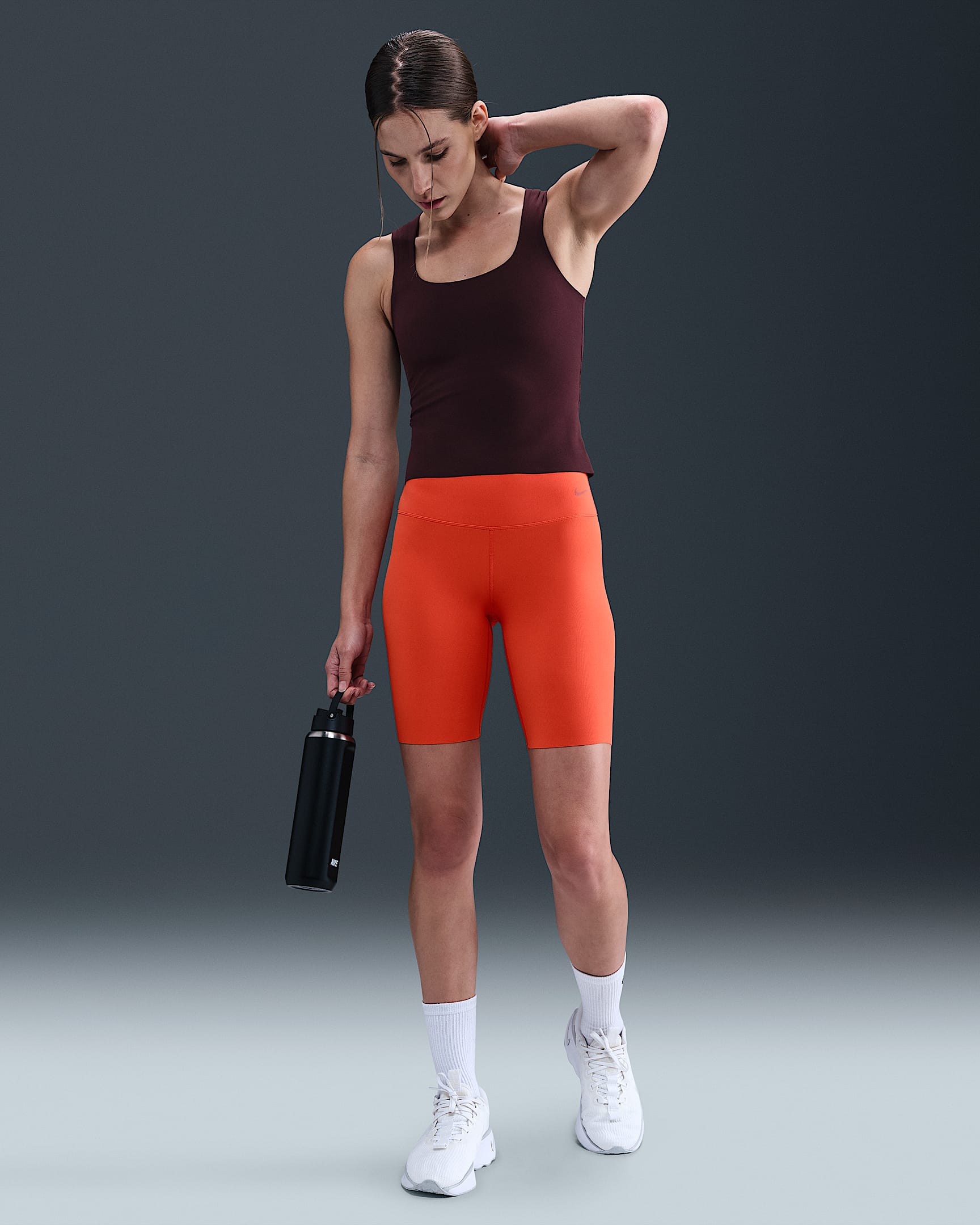 Nike Zenvy Women's Gentle-Support High-Waisted 8" Biker Shorts - Picante Red/Black