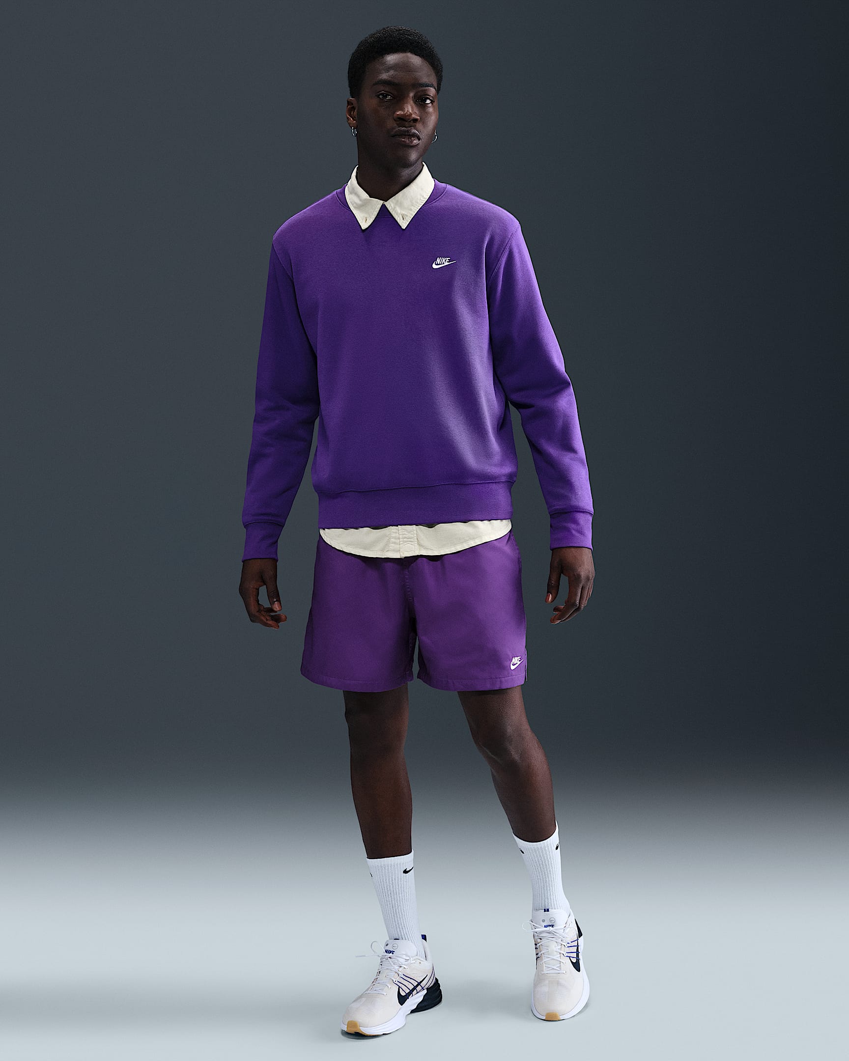 Nike Club Men's Woven Flow Shorts - Wild Grape/White