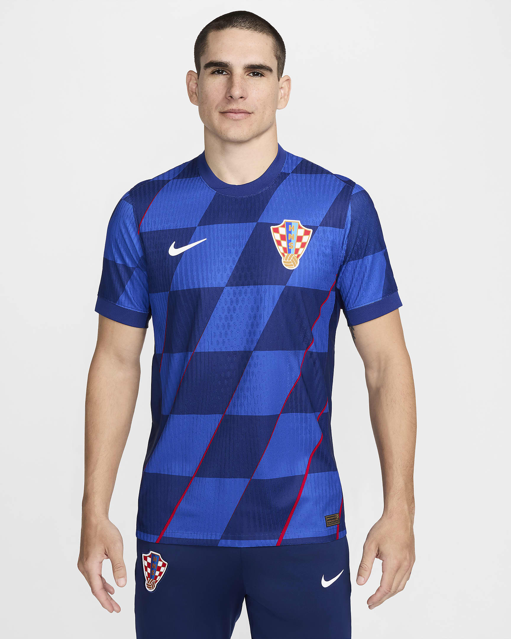 Pánský zápasový/venkovní fotbalový dres s krátkým rukávem Nike Dri-FIT ADV Authentic Chorvatsko 2024/25 - Hyper Royal/Deep Royal/University Red/Bílá