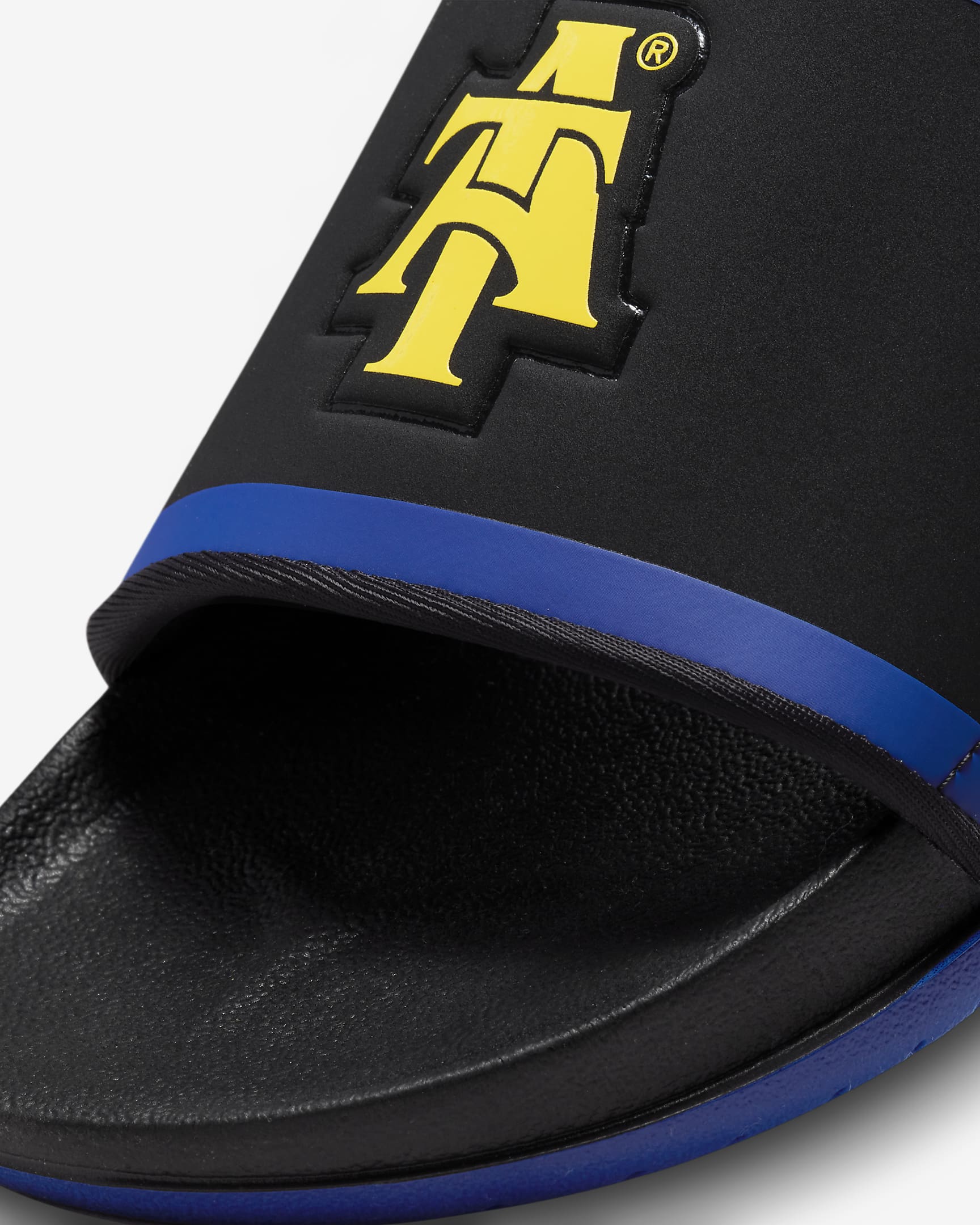 North Carolina A&T Nike College Offcourt Slide - Black/Sport Royal/Varsity Maize