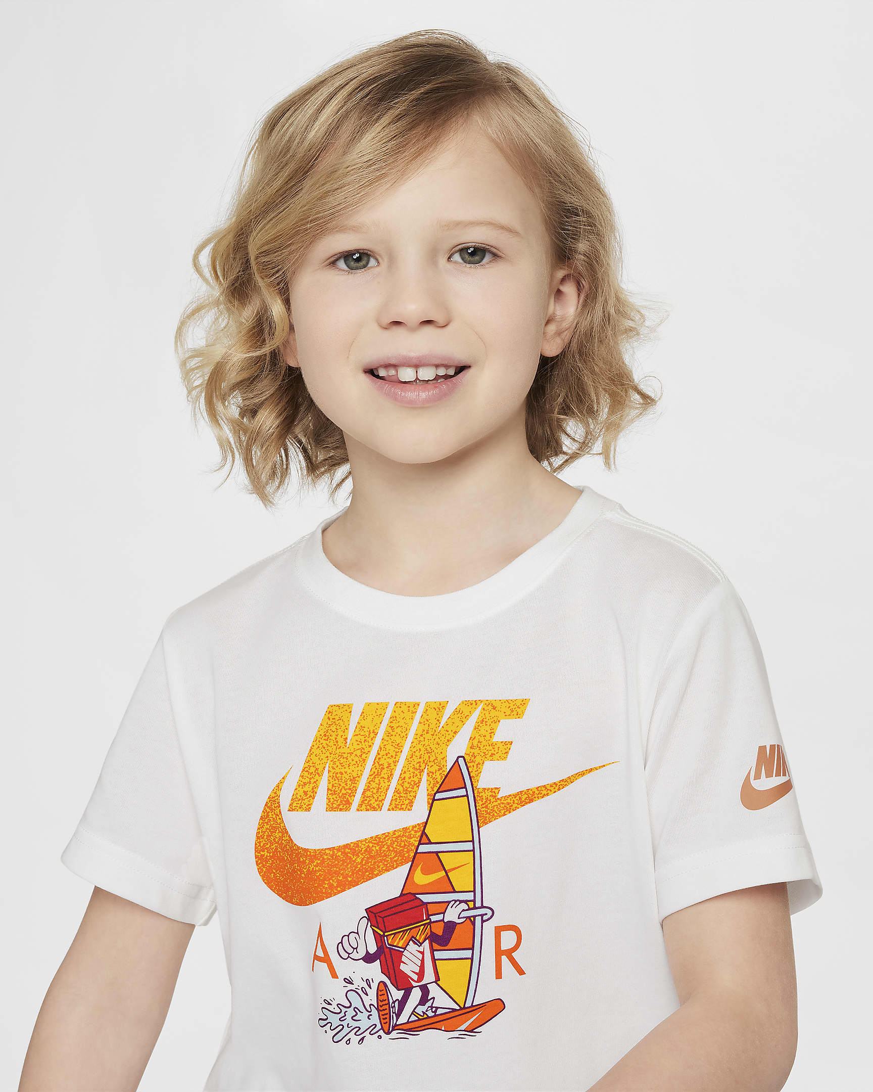 T-Shirt Boxy Windsurfing Nike Air για μικρά παιδιά - Λευκό