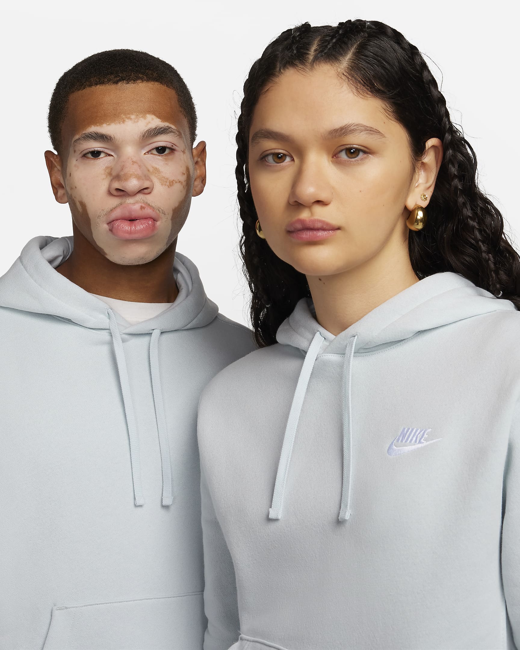 Sudadera con gorro sin cierre Nike Sportswear Club Fleece - Platino puro/Platino puro/Blanco