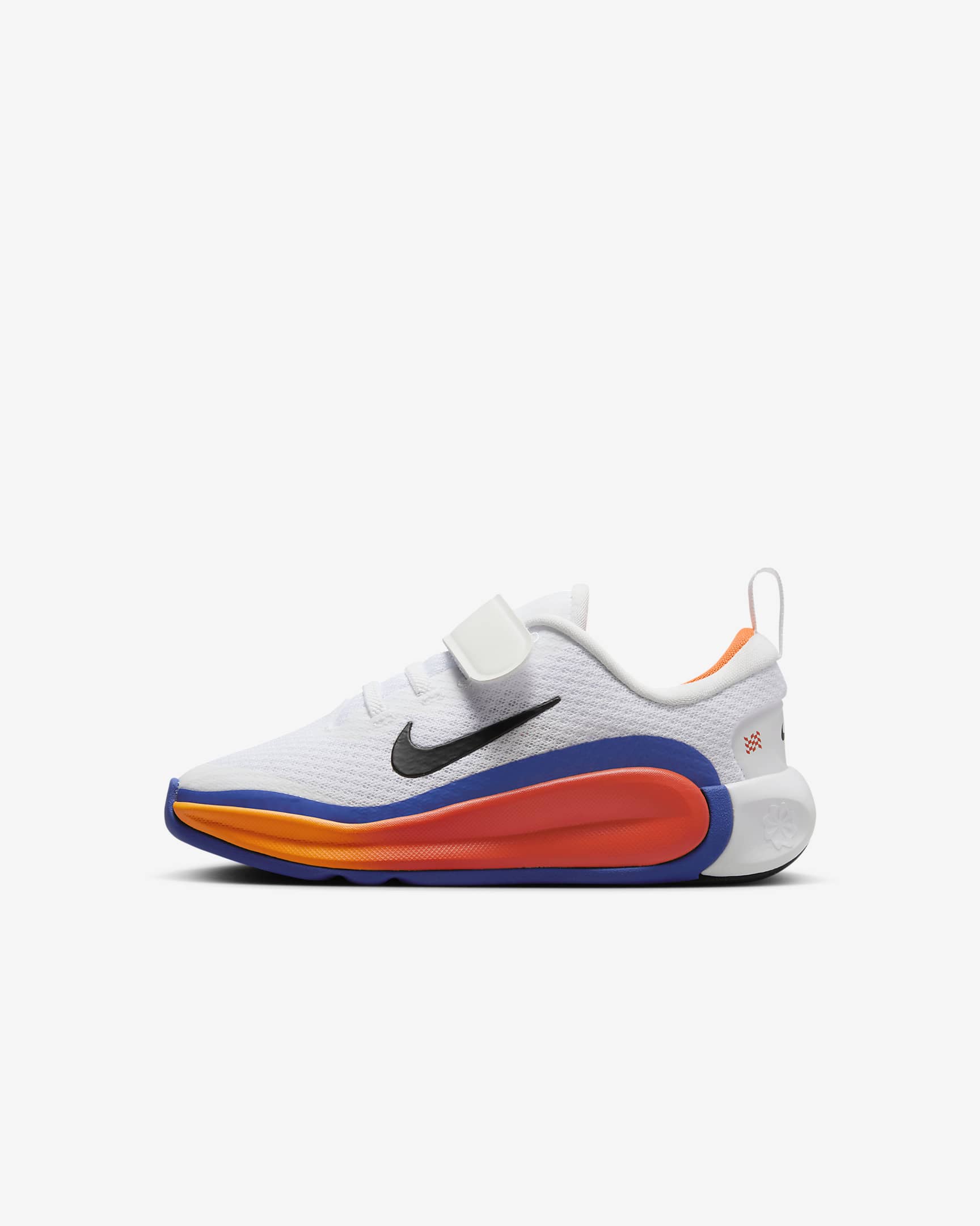 Tenis para niños de preescolar Nike Infinity Flow - Blanco/Azul astronómico/Naranja total/Negro