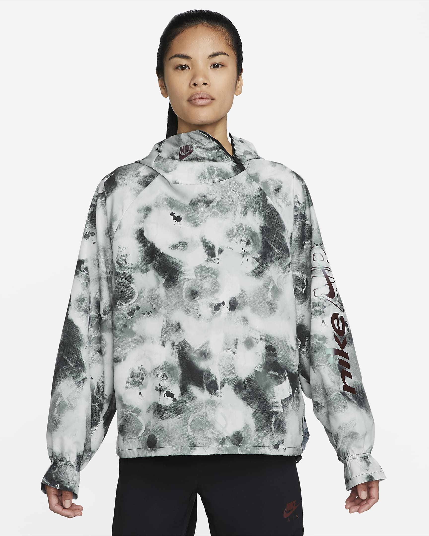 ナイキ エア Dri-FIT ウィメンズ ランニングジャケット - ブラック/スモークグレー