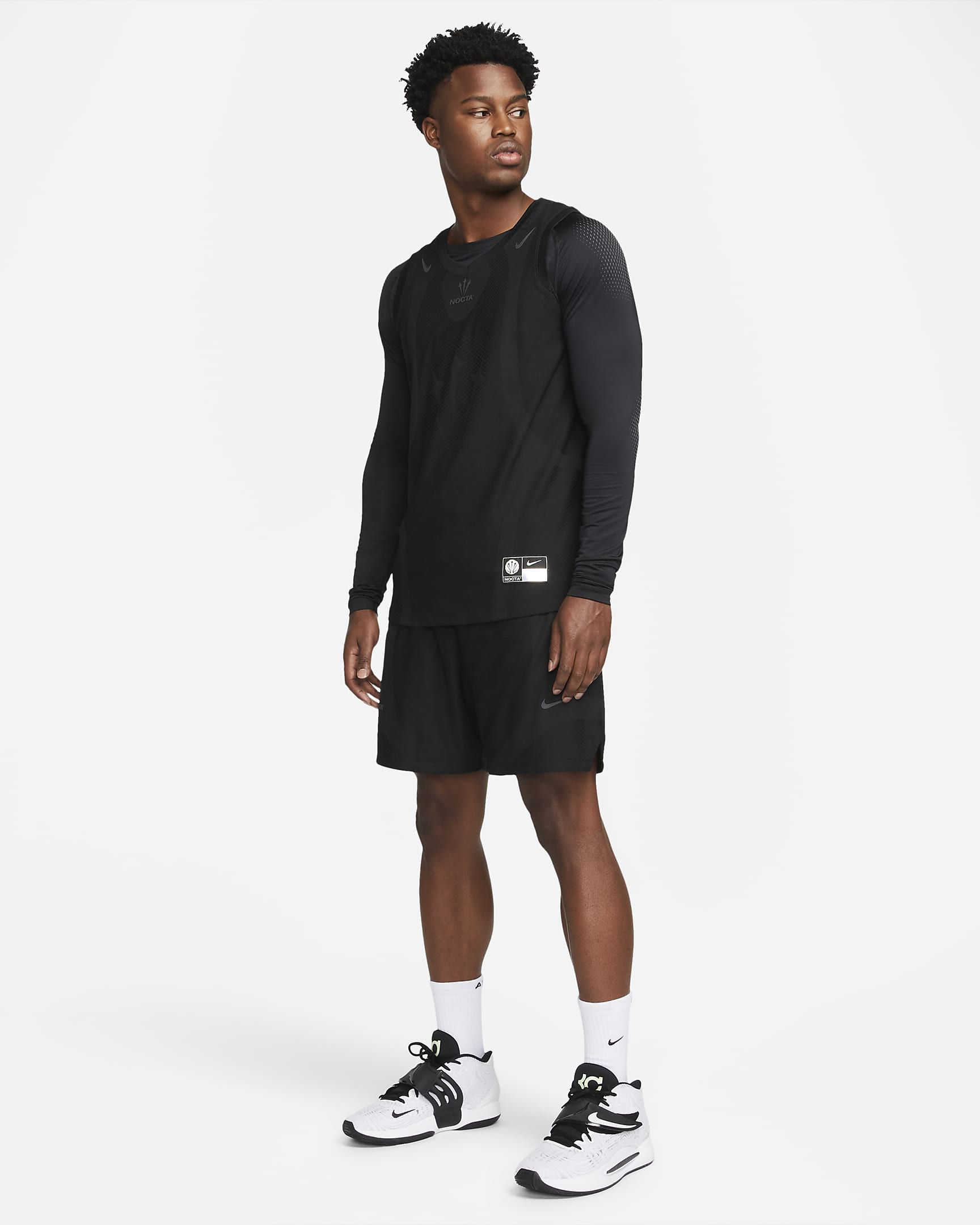 Maglia strato base da basket a manica lunga NOCTA – Uomo - Nero/Bianco/Antracite/Bianco