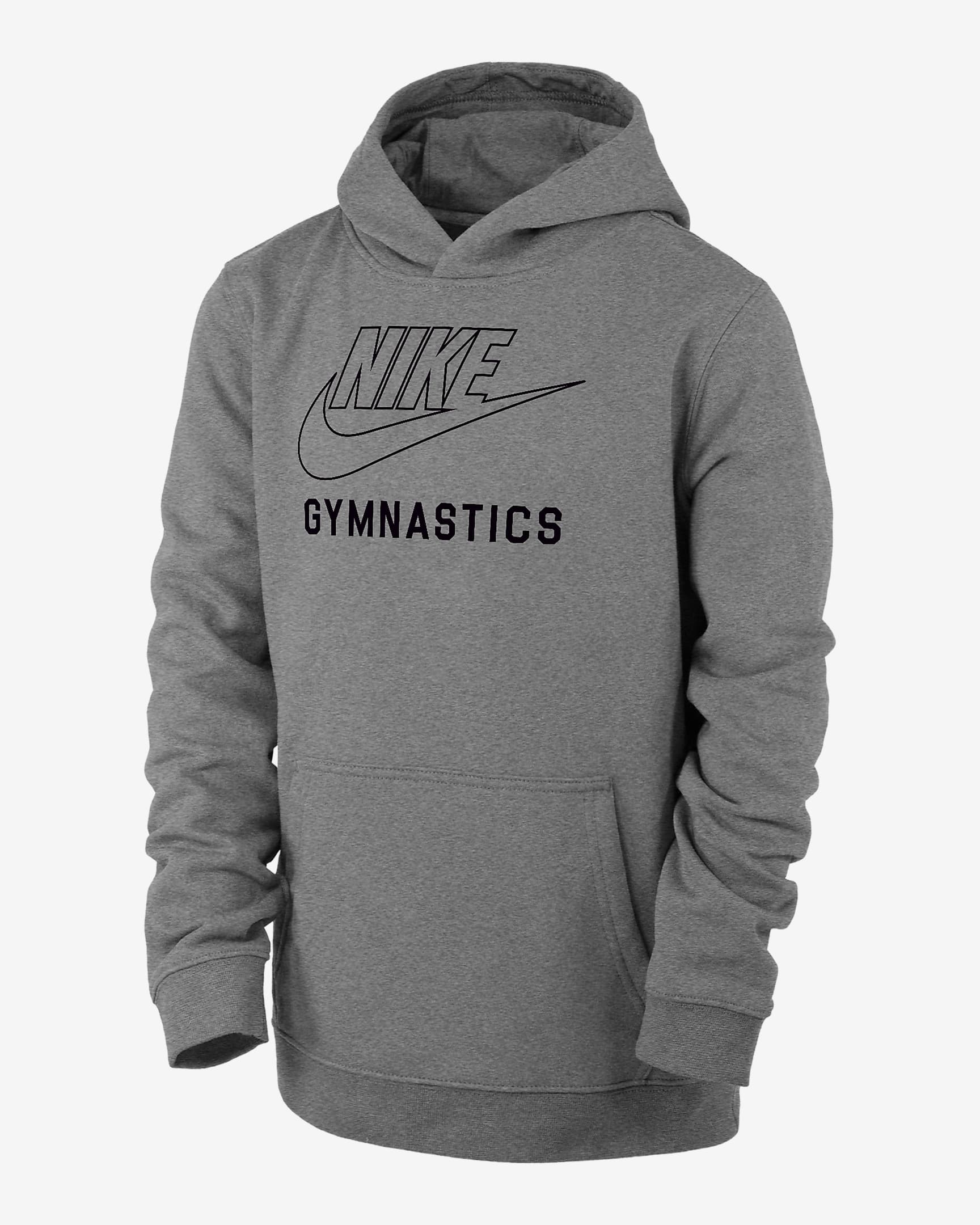 Sudadera con gorro sin cierre de gimnasia para niños talla grande Nike Swoosh Club Fleece - Gris oscuro jaspeado