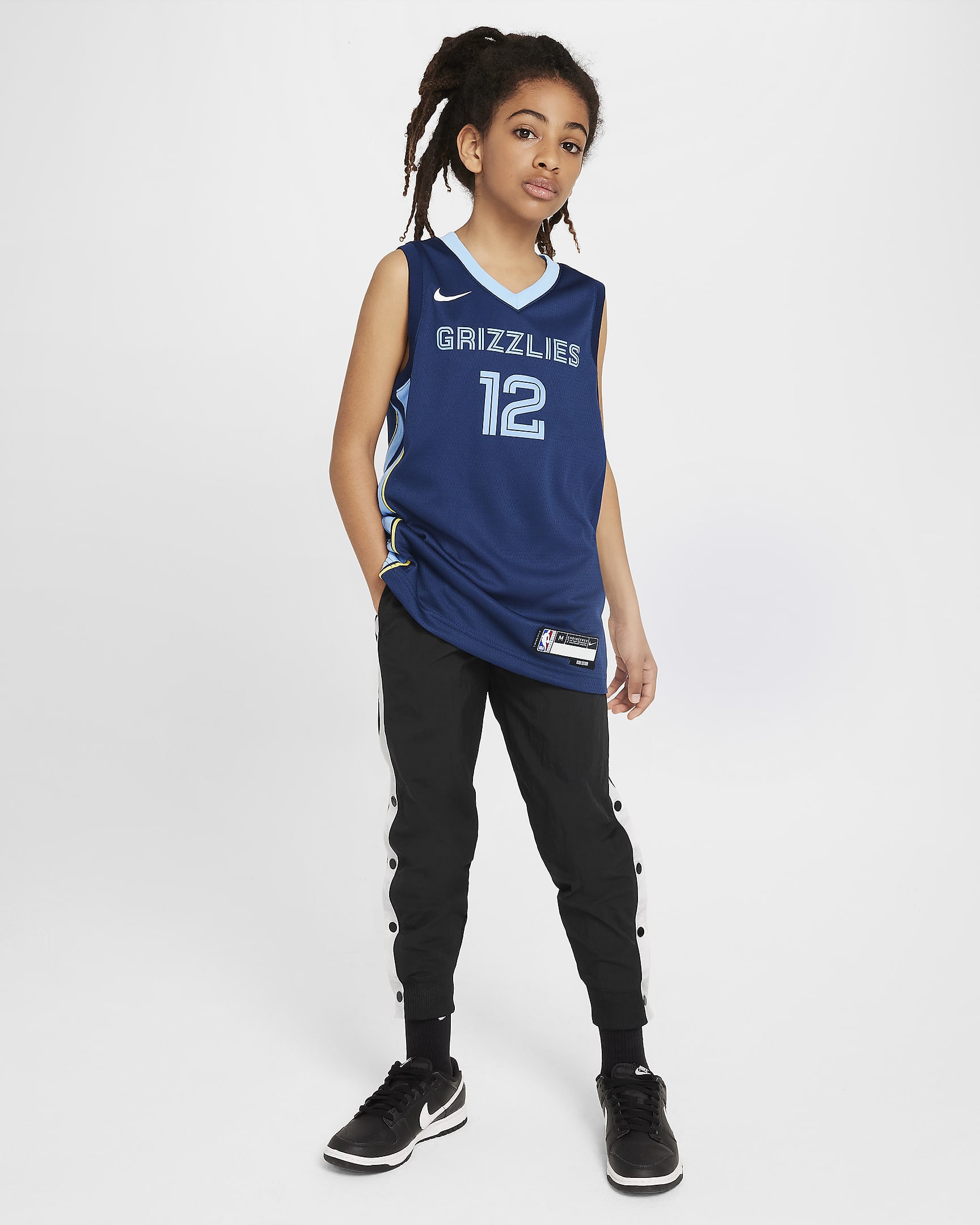 Camisola NBA Swingman Dri-FIT Ja Morant Memphis Grizzlies 2022/23 Icon Edition Júnior - College Navy