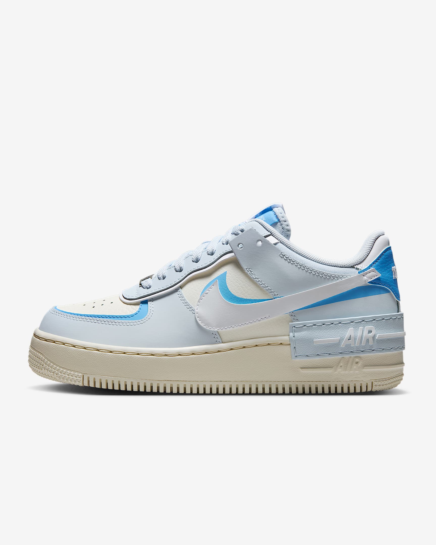 Sko Nike Air Force 1 Shadow för kvinnor - Blue Tint/University Blue/Sail/Vit