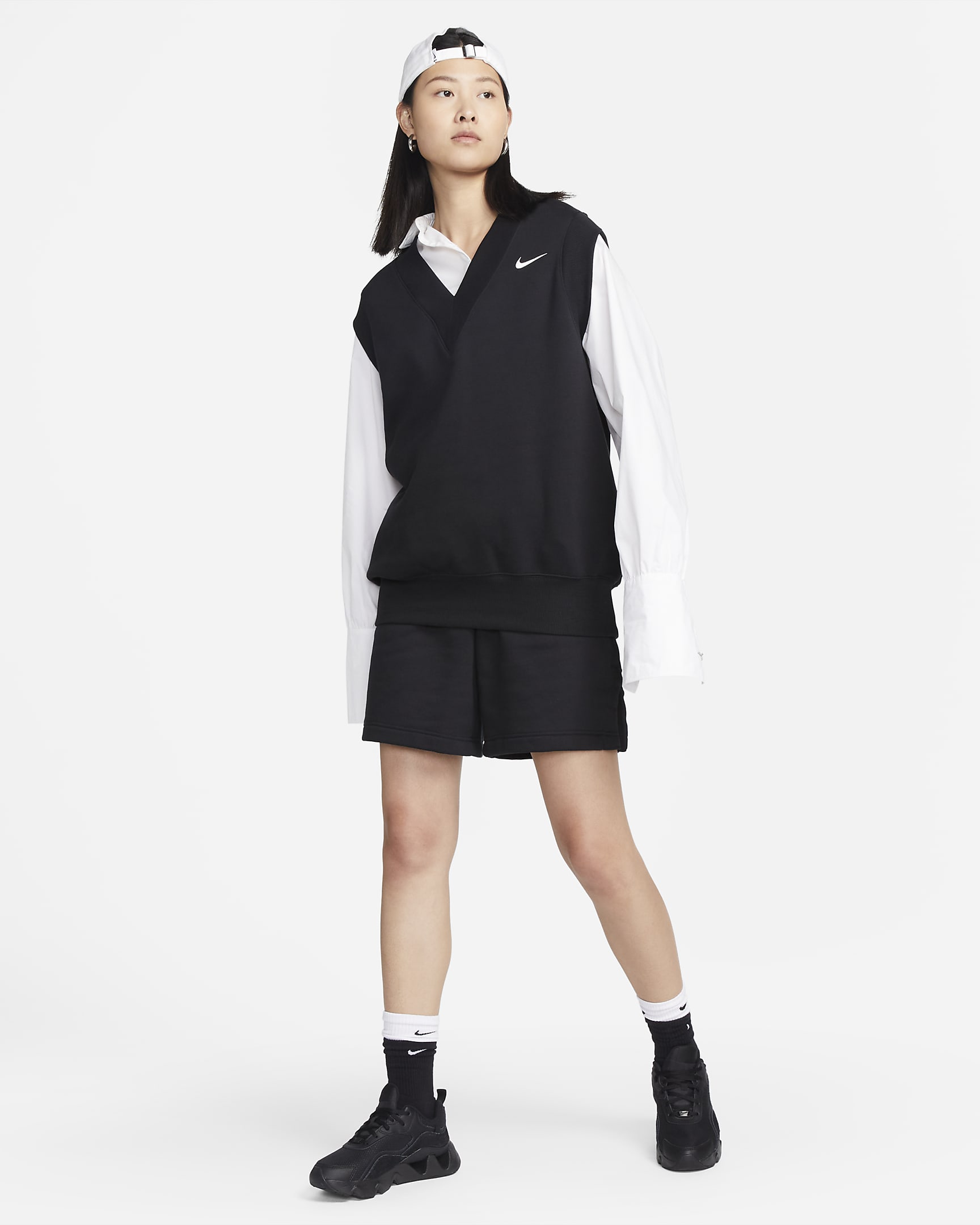 Nike Sportswear Phoenix Fleece Women's Oversized Gilet - Black/Sail