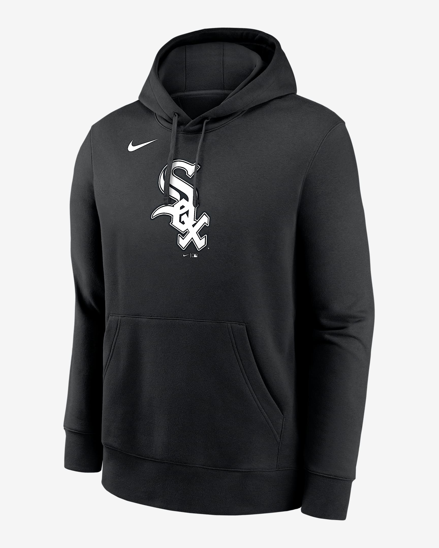 Chicago White Sox Logo Club Sudadera con gorro sin cierre Nike de la MLB para hombre - Negro