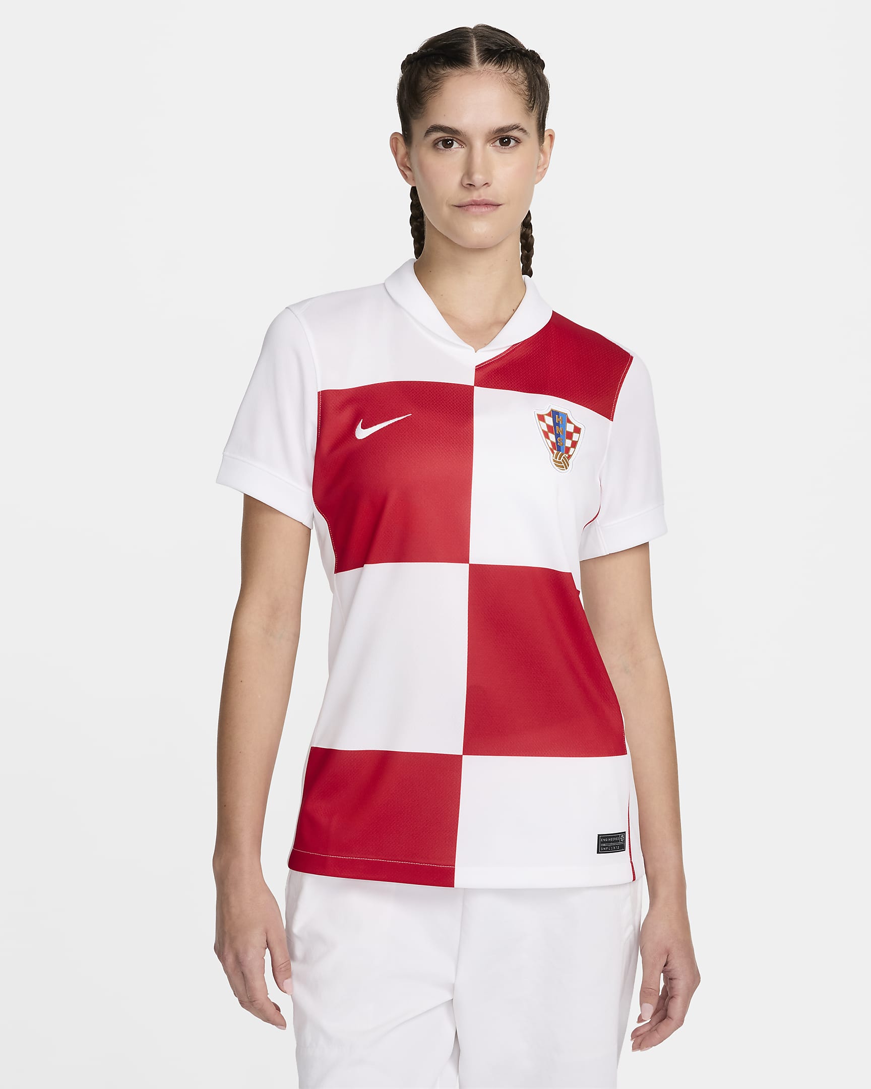 Kroatien 2024/25 Stadium Home Nike Replica Fußballtrikot mit Dri-FIT-Technologie für Damen - Weiß/University Red/Weiß