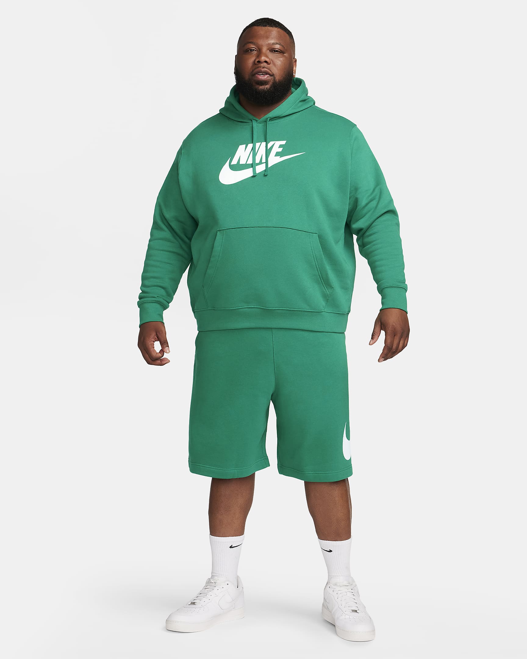 Nike Sportswear Club Fleece Men's Graphic Pullover Hoodie - Malachite/Malachite/White