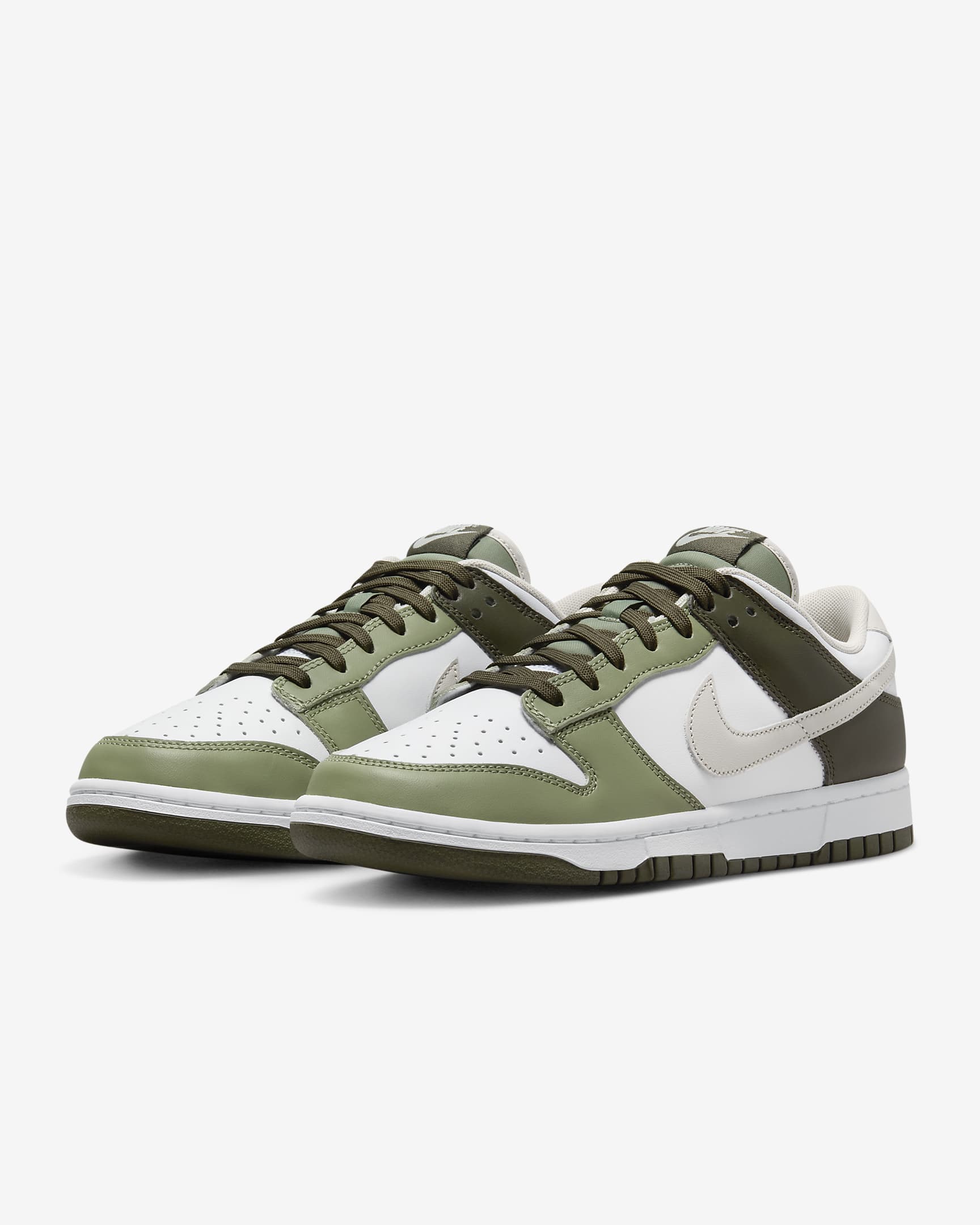 Nike Dunk Low Shoes - White/Oil Green/Cargo Khaki/Light Bone