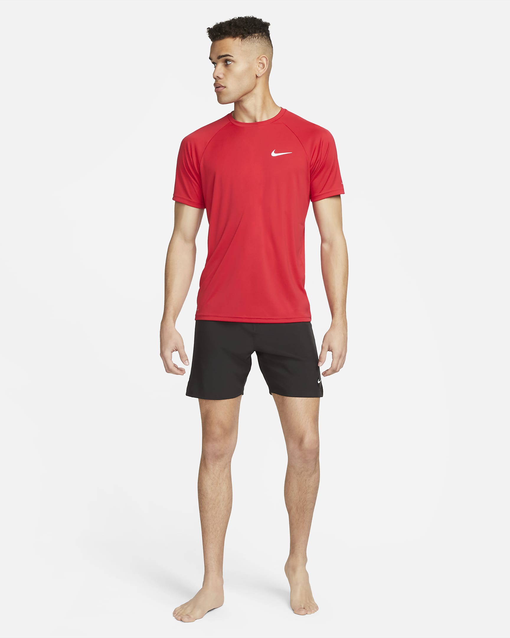 Camiseta Hydroguard de natación de manga corta para hombre Nike Essential - Rojo universitario