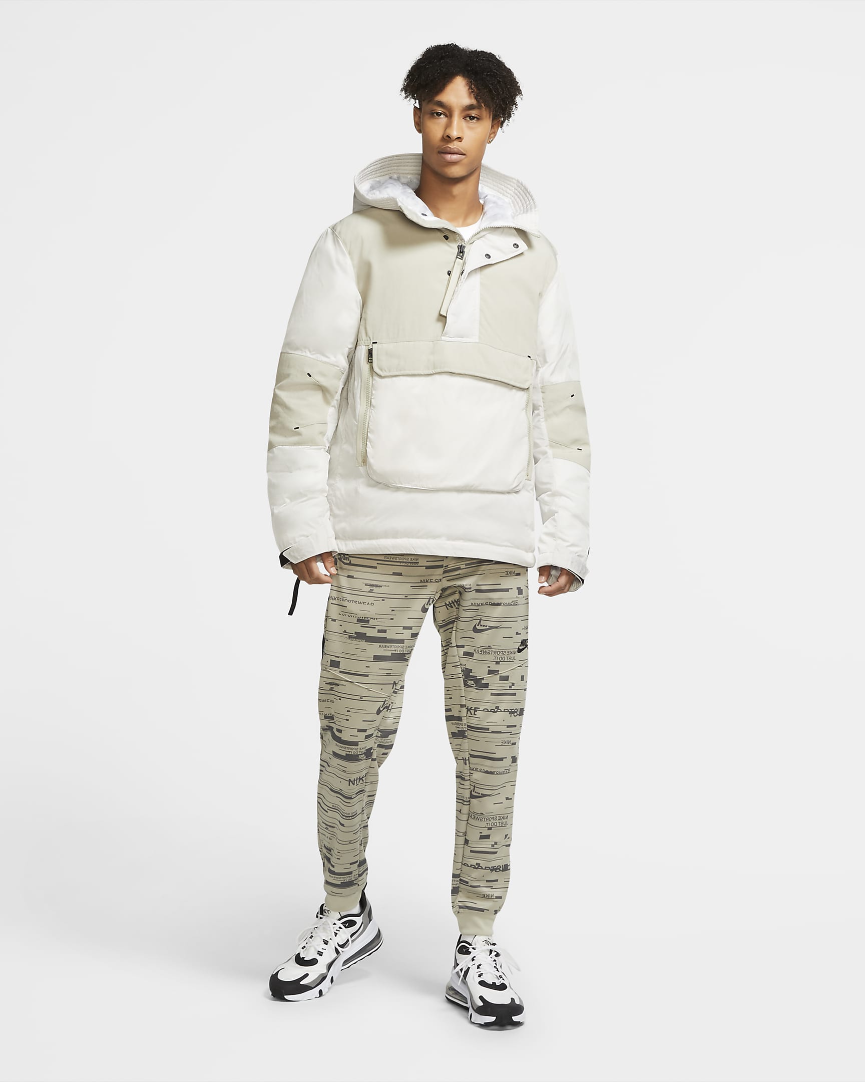 Nike Sportswear Synthetic-Fill Men's Repel Anorak - Light Bone/Stone/White/Black