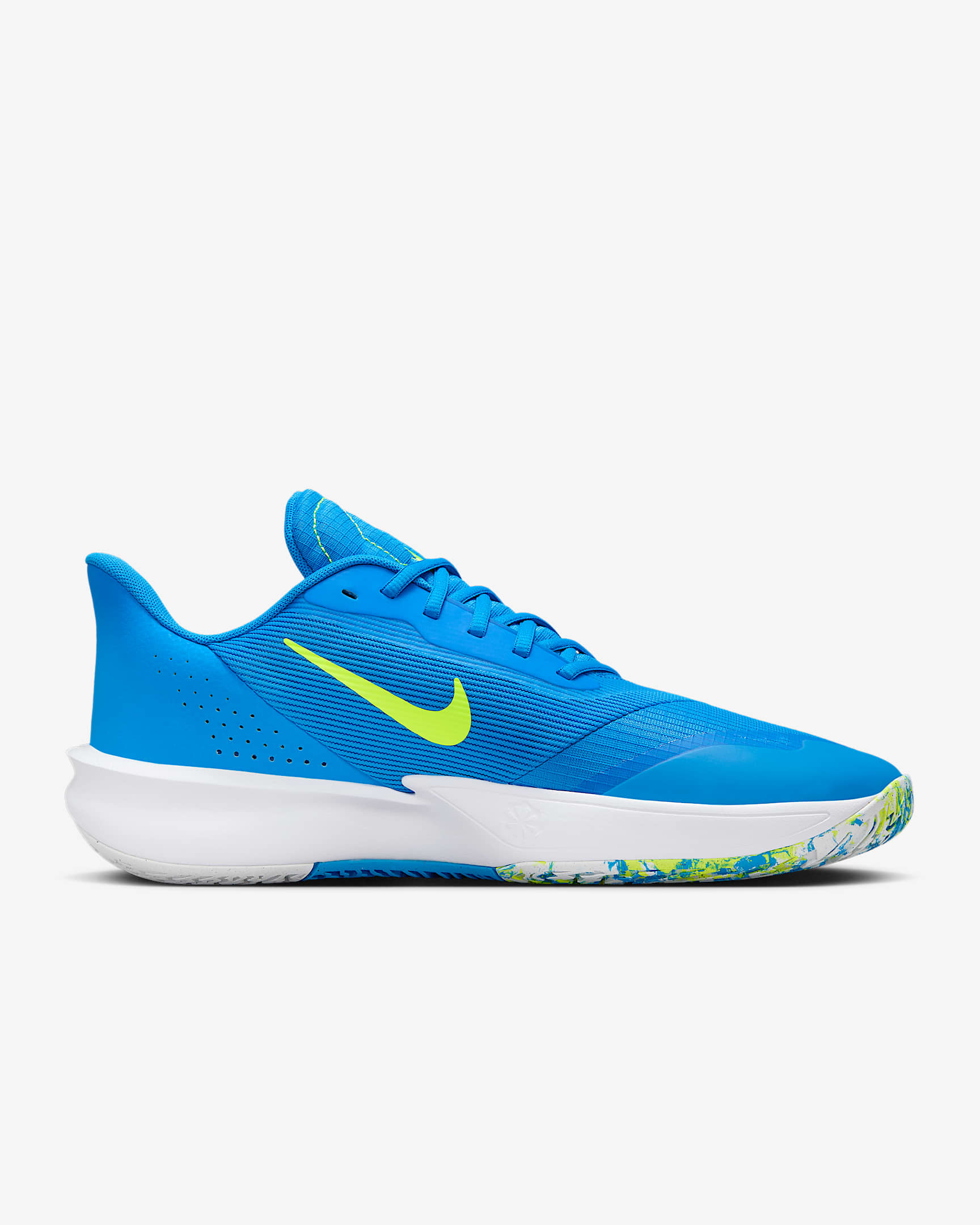 Nike Precision 7 Basketballschuh für Herren - Photo Blue/Volt/Weiß