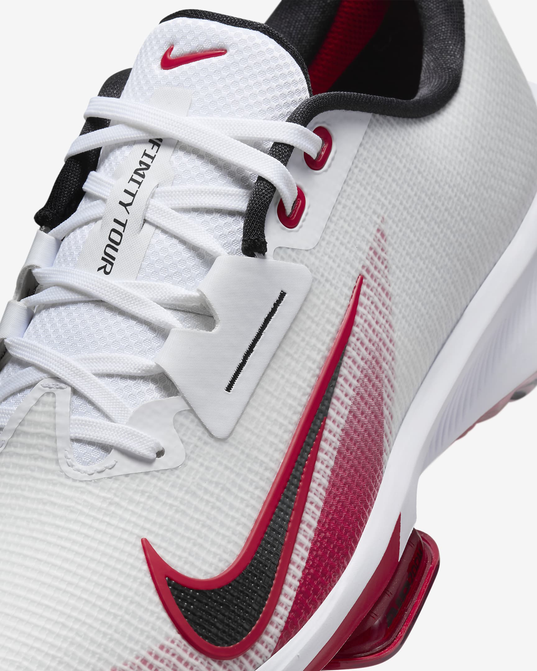 Tenis de golf Nike Infinity Tour 2 - Blanco/Rojo universitario/Platino puro/Negro