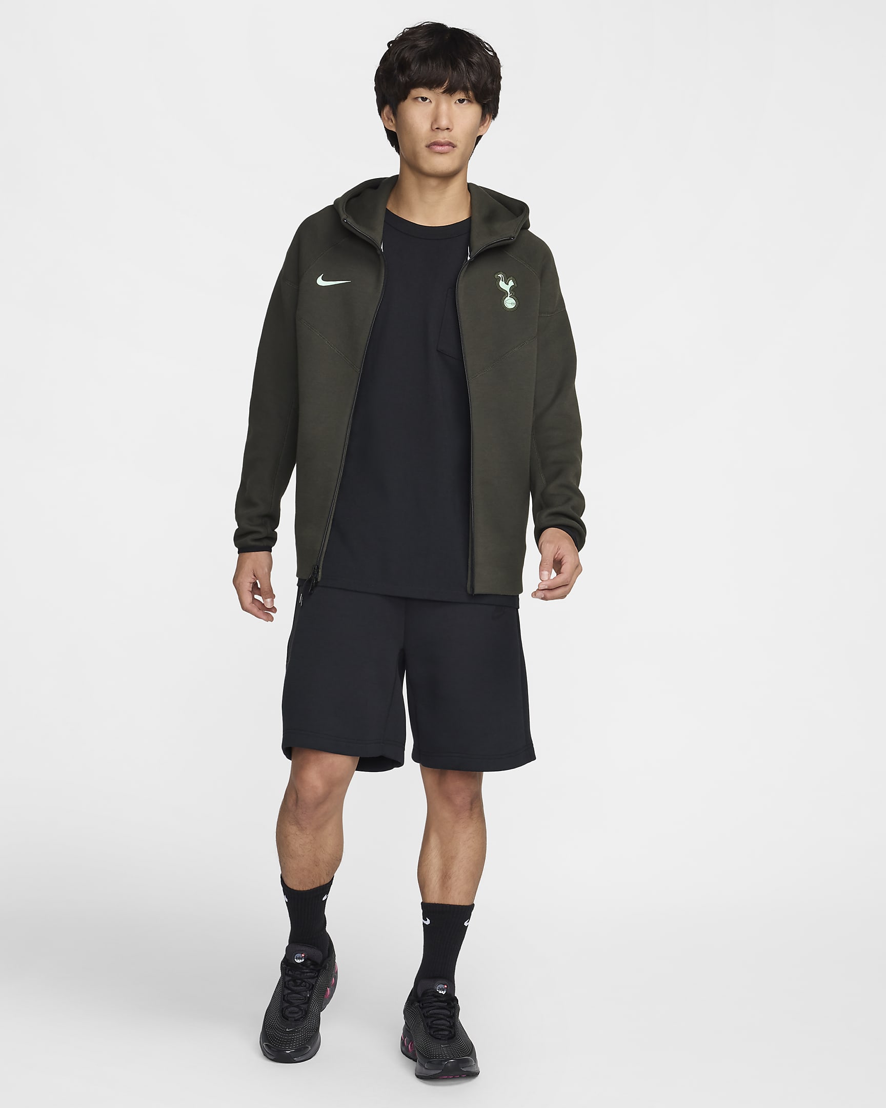 Tottenham Hotspur Tech Fleece Windrunner Third Nike Fußballjacke mit durchgehendem Reißverschluss (Herren) - Sequoia/Enamel Green