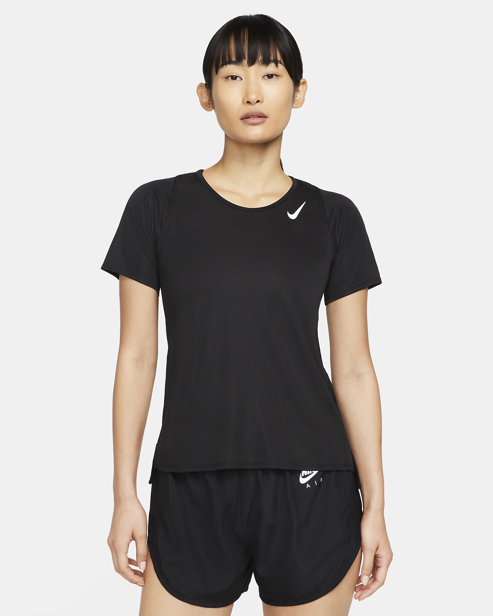 ナイキ Dri-FIT レース ウィメンズ ショートスリーブ ランニングトップ - ブラック