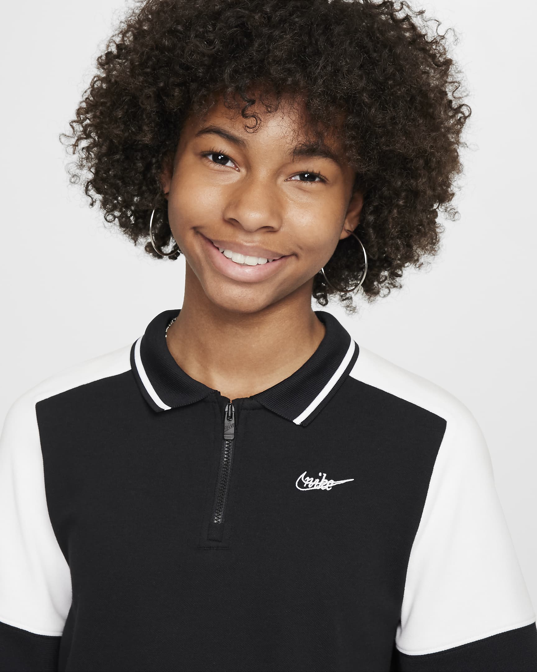 Nike Sportswear Girls' Crop Top - Black/White