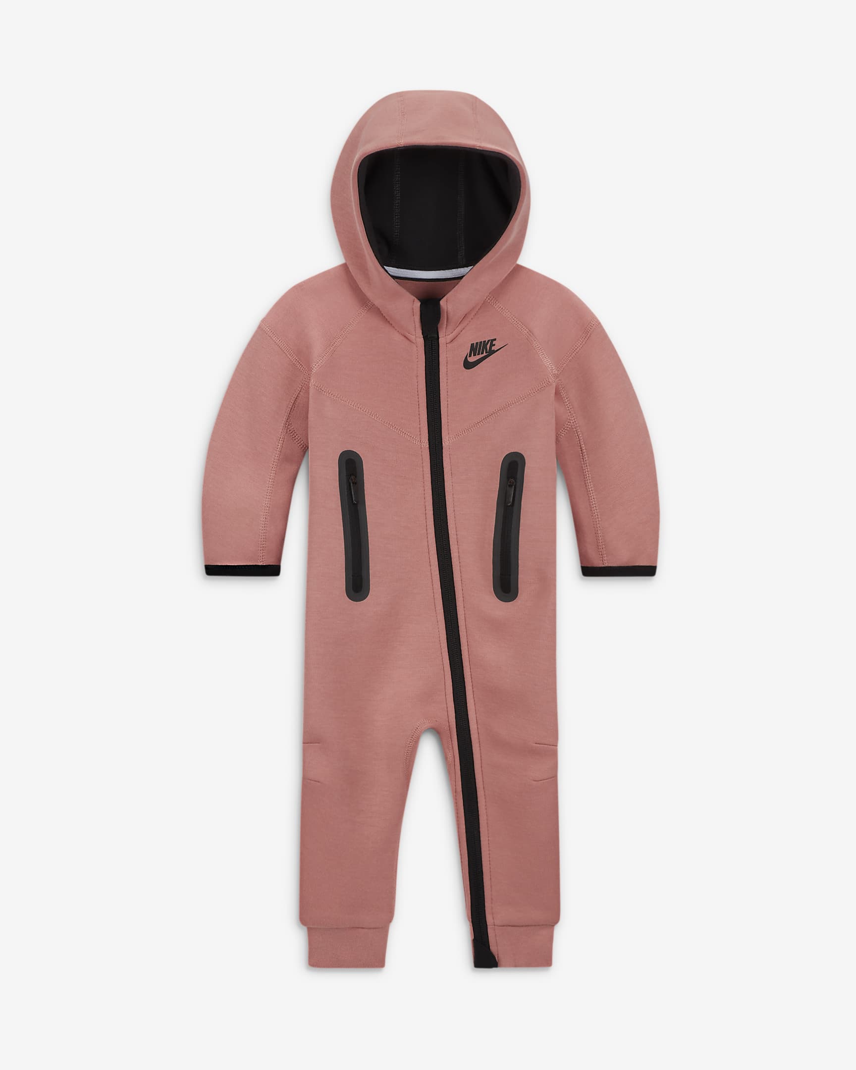 Nike Sportswear Tech Fleece Hooded Overalls Baby Overalls - Red Stardust