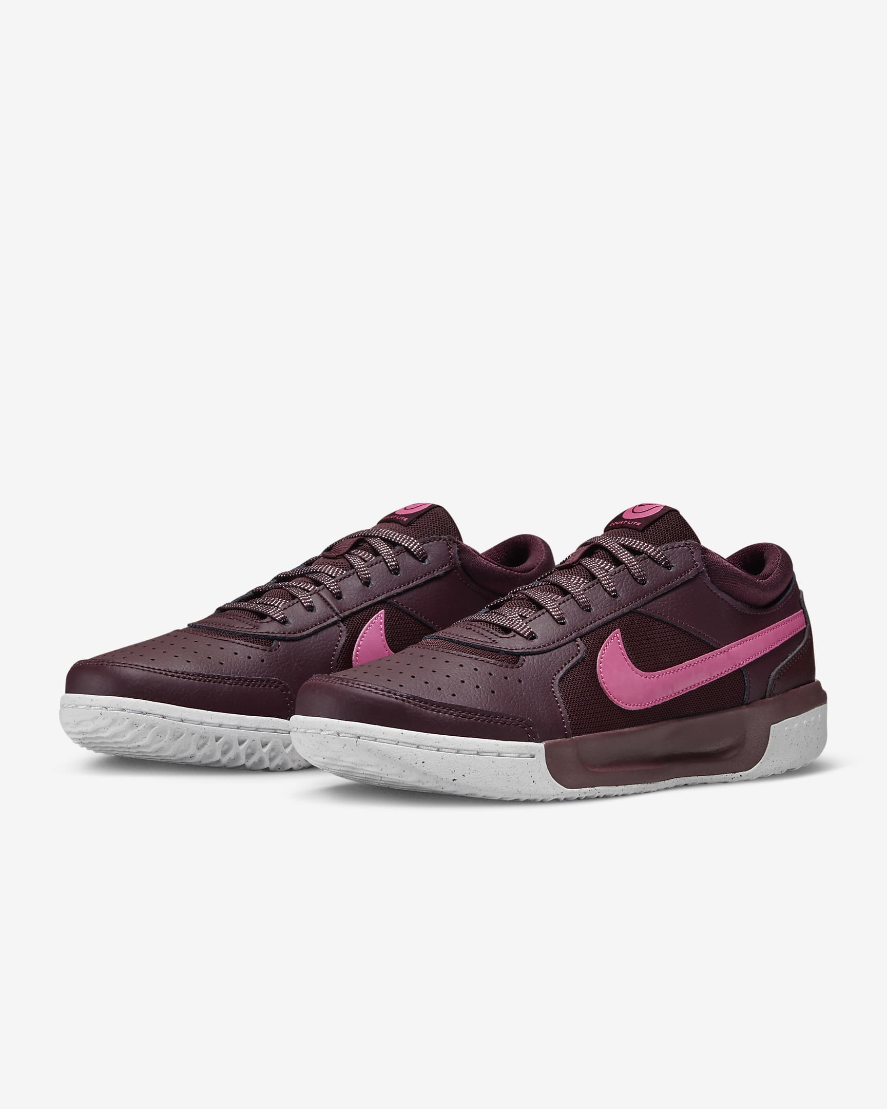 NikeCourt Zoom Lite 3 Premium Women's Hard Court Tennis Shoes - Burgundy Crush/White/Pinksicle