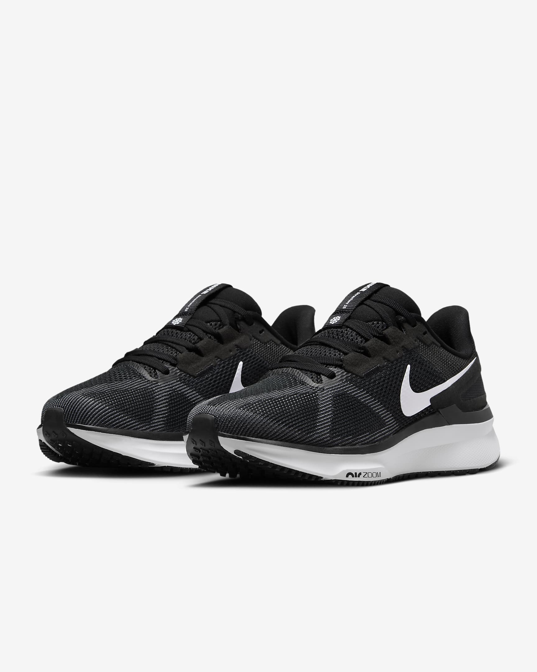 Nike Structure 25 Women's Road Running Shoes (Extra Wide) - Black/Dark Smoke Grey/White