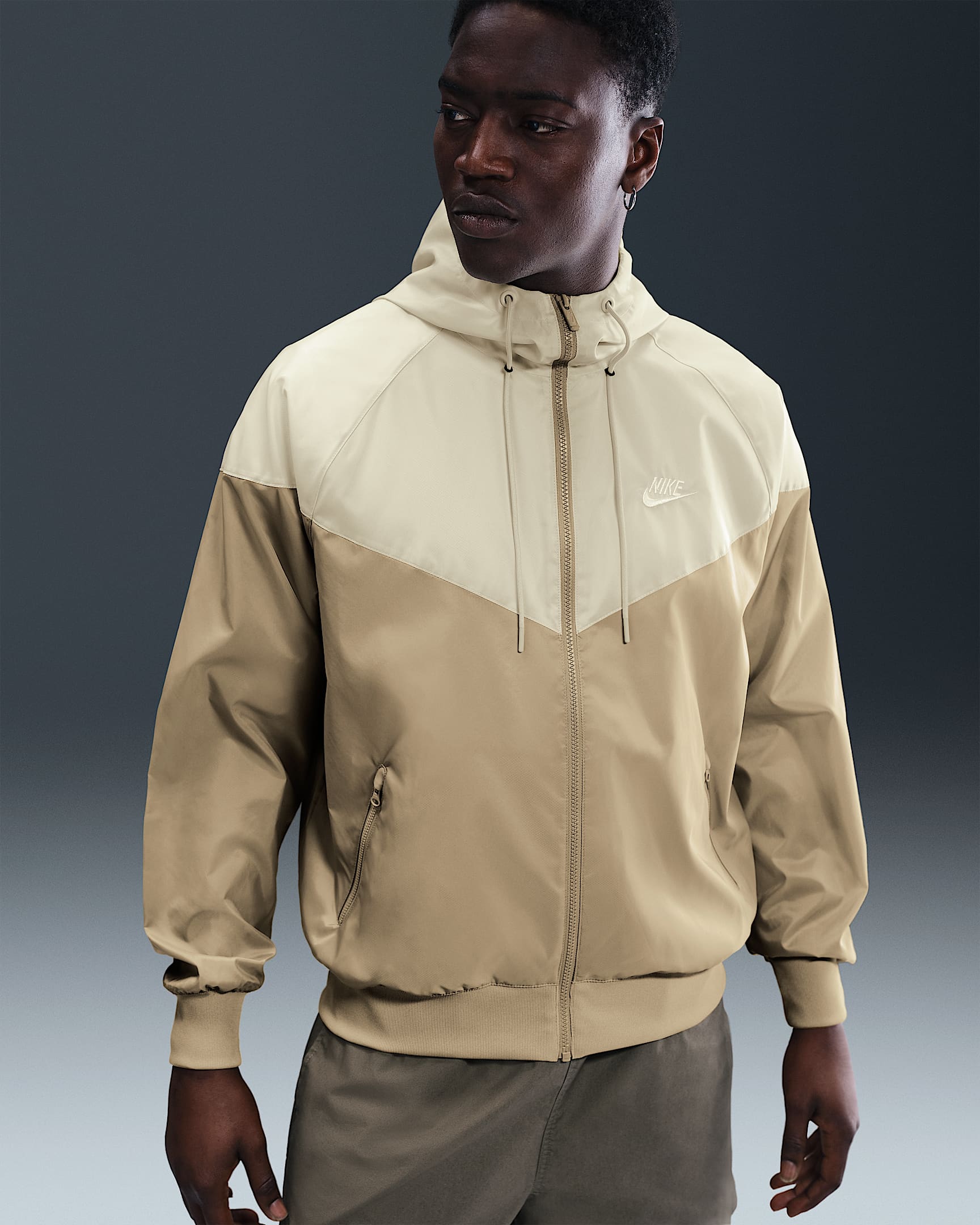 Nike Sportswear Windrunner Men's Hooded Jacket - Parachute Beige/Light Khaki/White