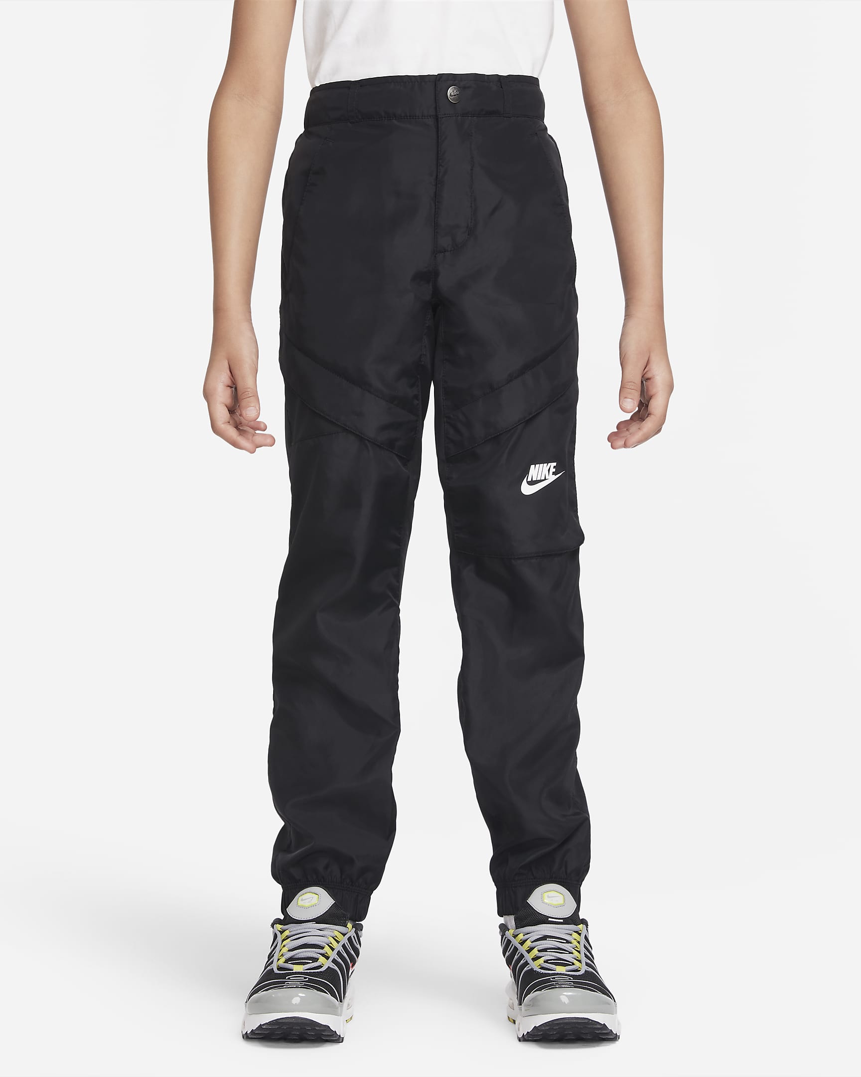 Nike Sportswear Older Kids' (Boys') Woven Utility Trousers - Black/White