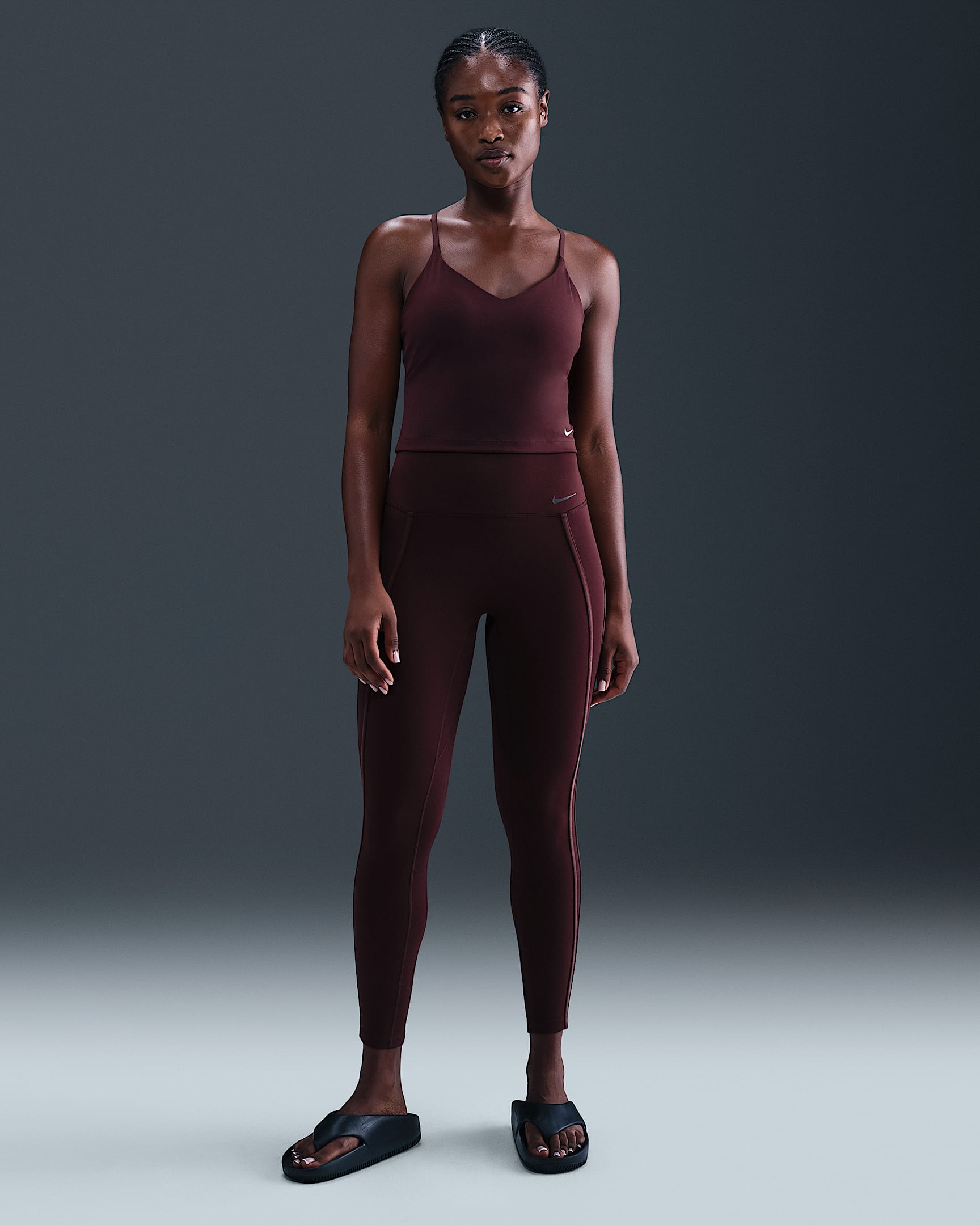 Nike One Women's High-Waisted 7/8 Leggings - Burgundy Crush/Burgundy Ash