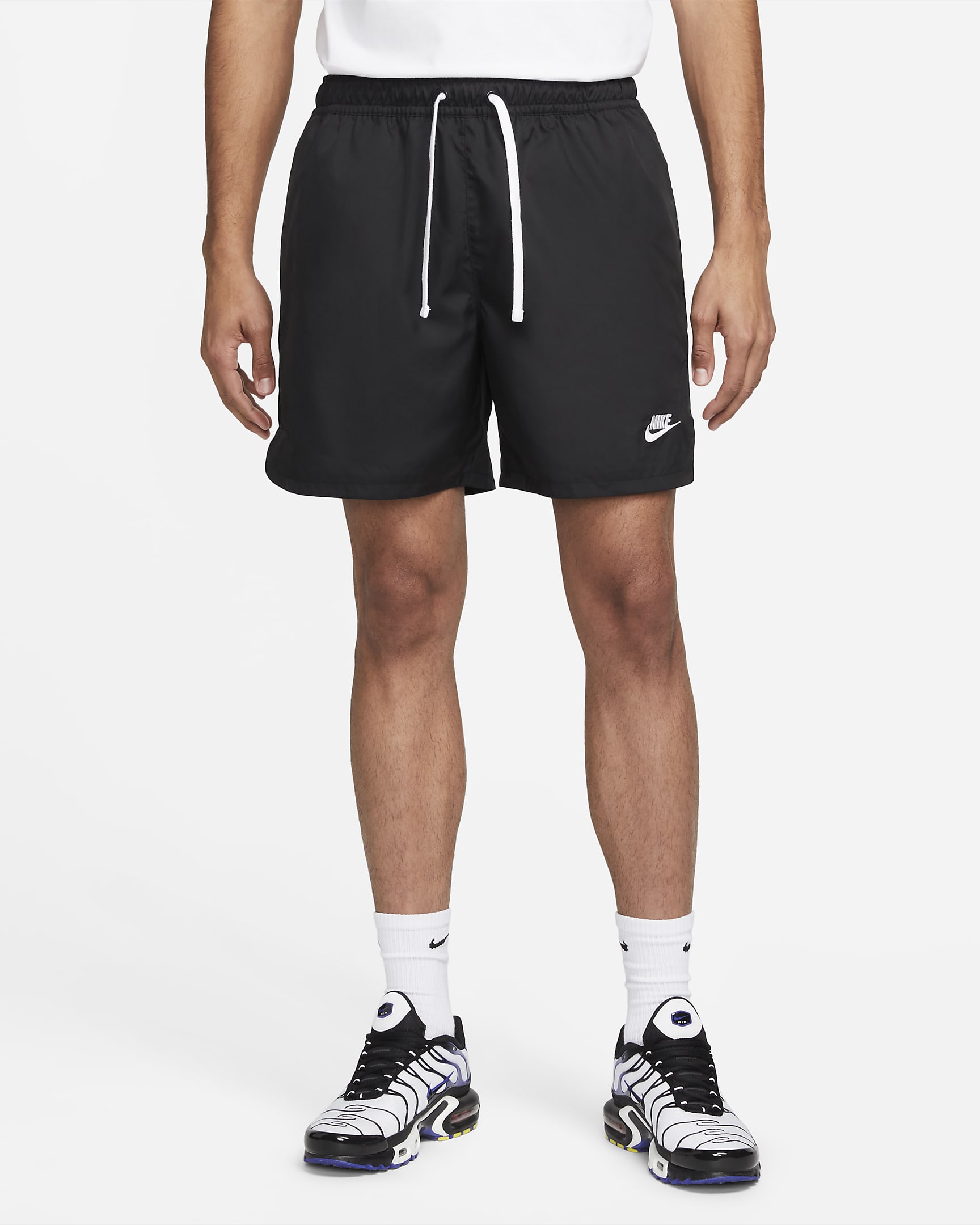 Shorts de ajuste relajado de tejido Woven forrados para hombre Nike Sportswear Sport Essentials - Negro/Blanco