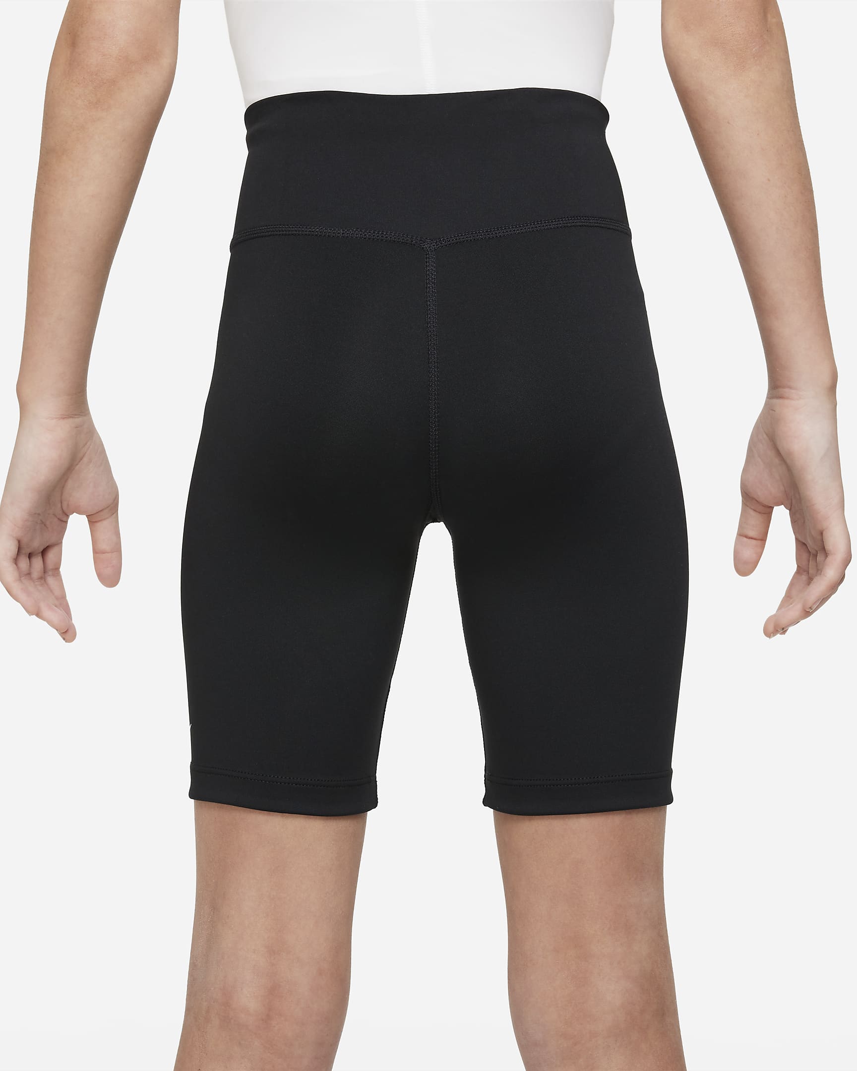 Nike One-cykelshorts til større børn (piger) - sort/hvid