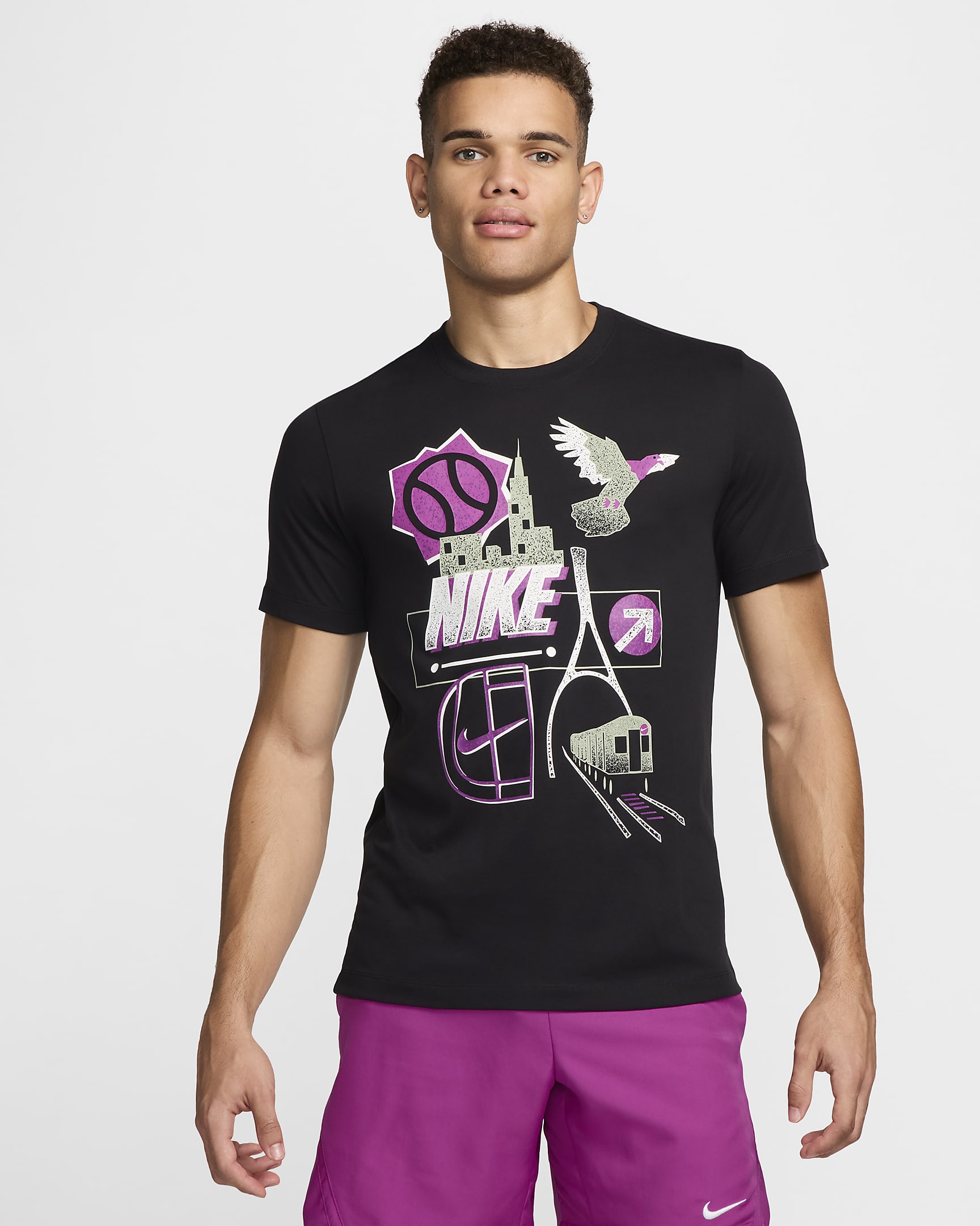 T-shirt da tennis Dri-FIT NikeCourt – Uomo - Nero