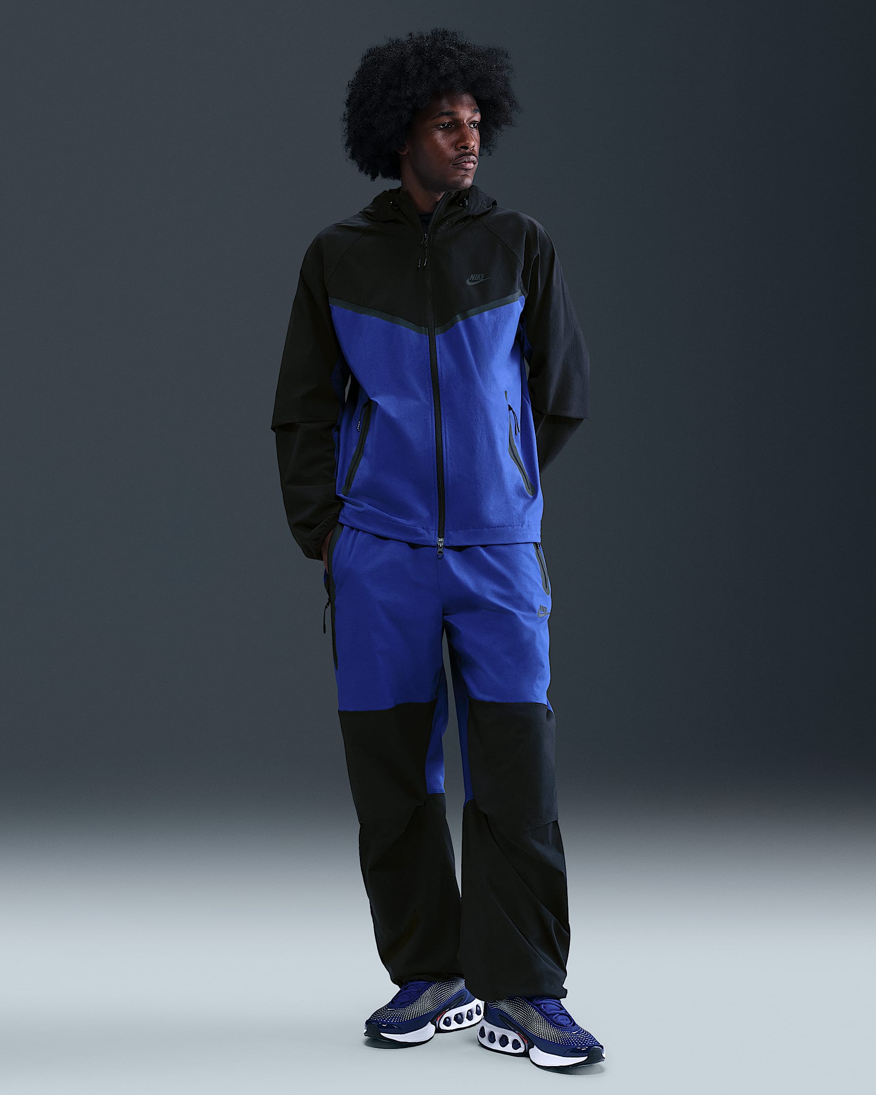 Nike Tech Men's Woven Oversized Trousers - Deep Royal Blue/Black/Black