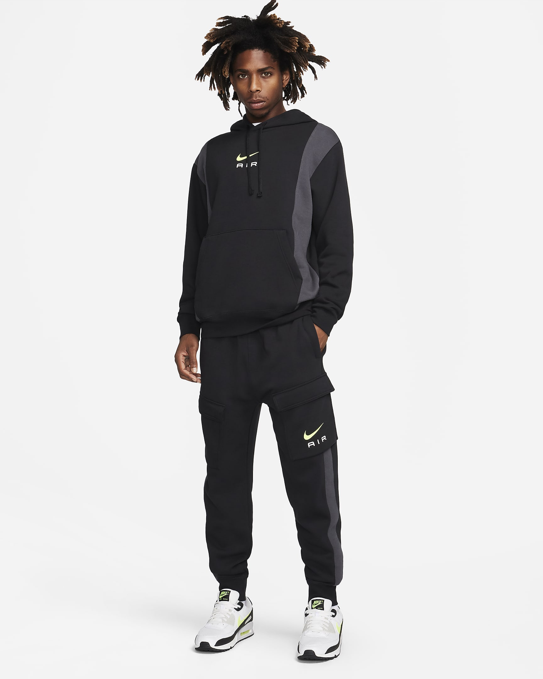 Nike Air Men's Fleece Cargo Pants - Black/Anthracite