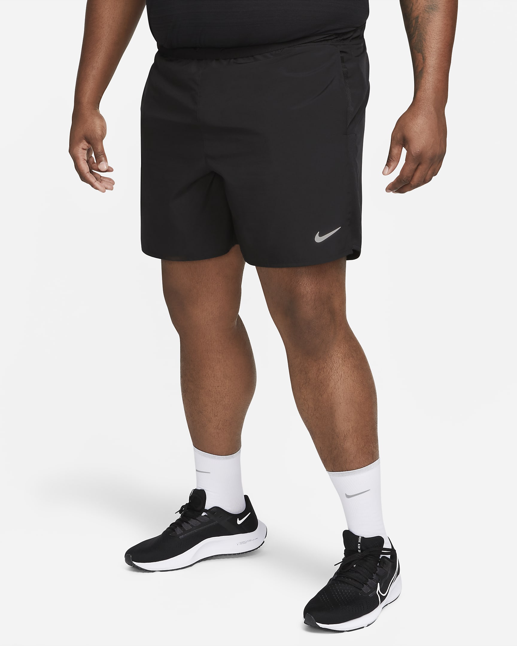 Short de running avec sous-short intégré 18 cm Dri-FIT Nike Challenger pour homme - Noir/Noir/Noir