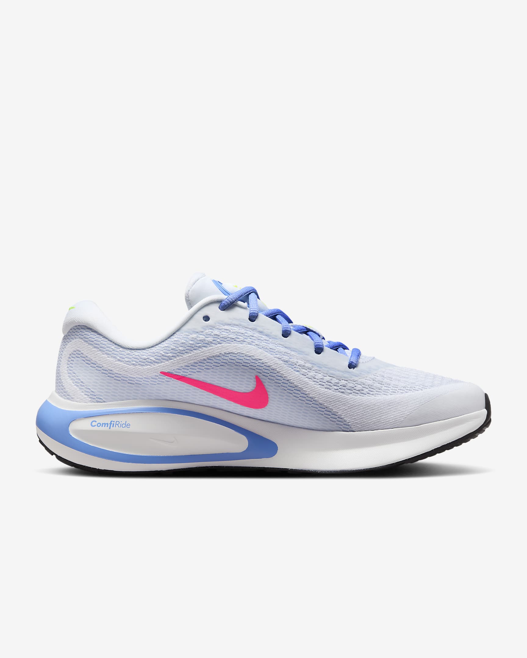 Tenis de correr en pavimento para mujer Nike Journey Run - Blanco/Royal pulso/Volt/Ponche cálido