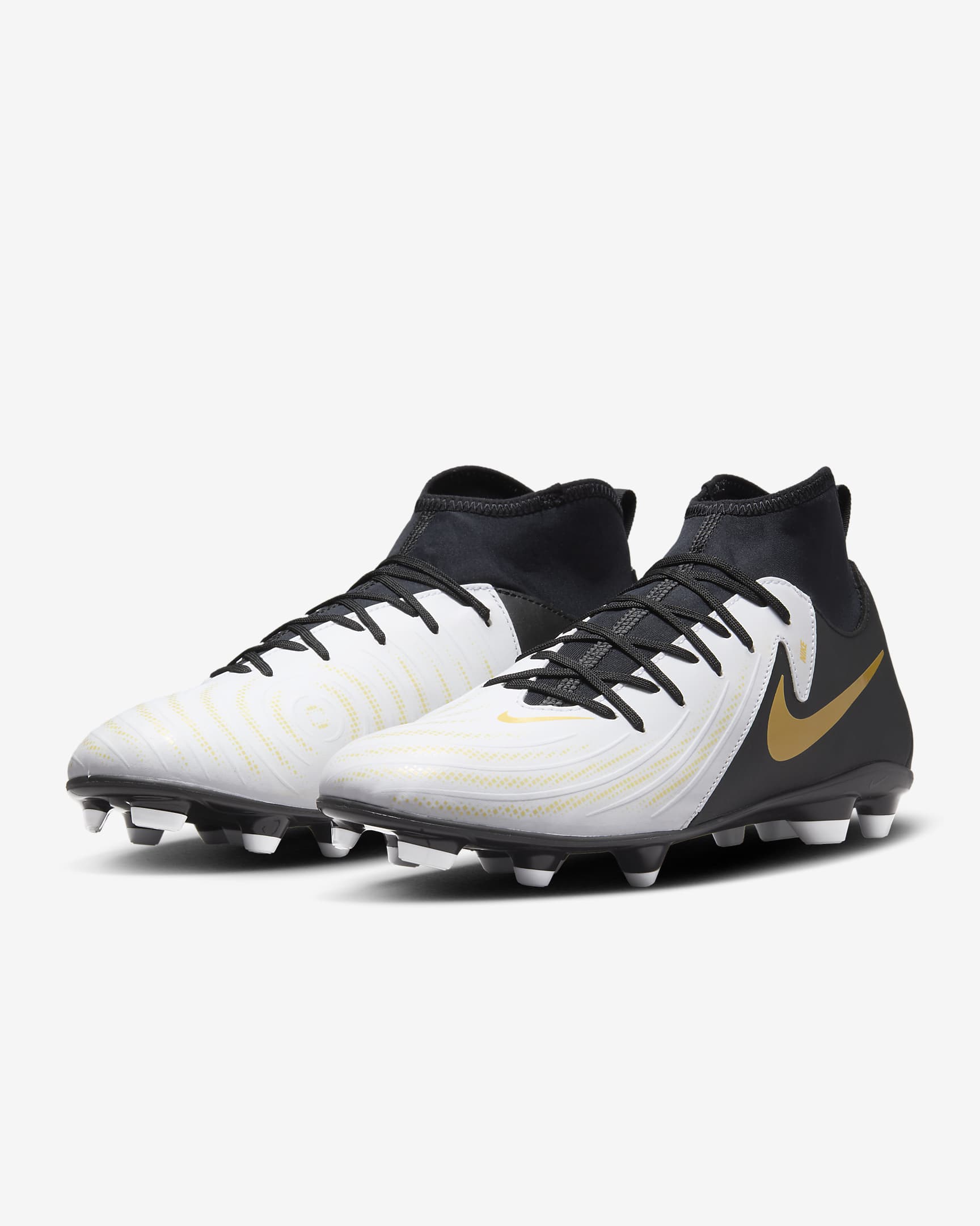 Nike Phantom Luna 2 Club MG High-Top Football Boot - White/Metallic Gold Coin/Black